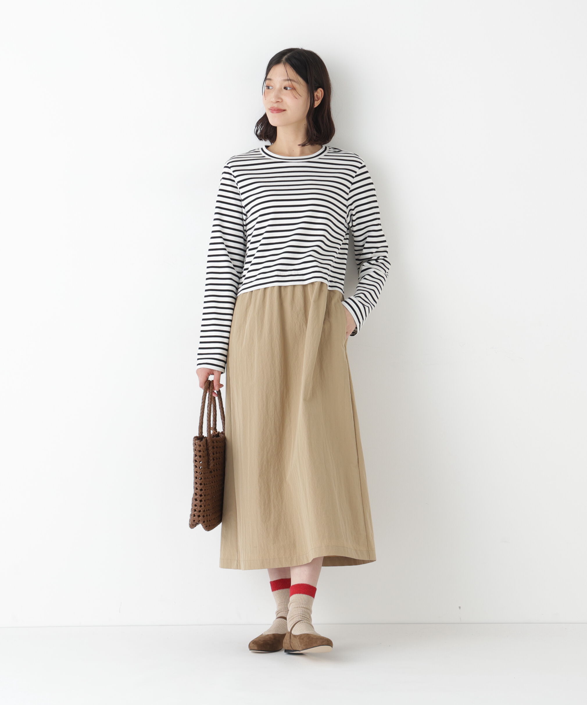  「◆ドッキングモックネックプルオーバーワンピース」|ワンピース|