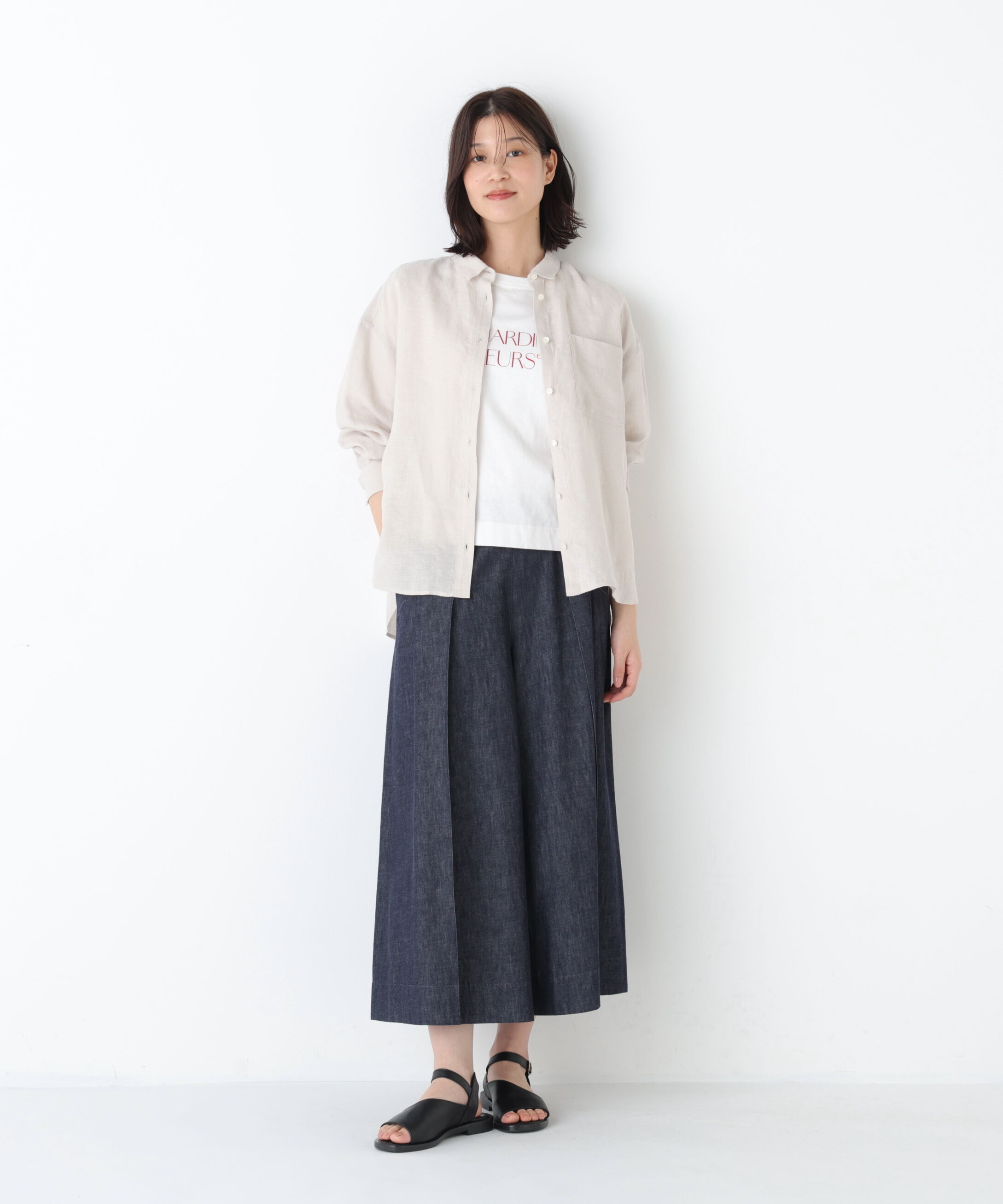  「◆《マルチサイズ/ウォッシャブル》ライトオンスデニムタックスカーチョ」|スカート|