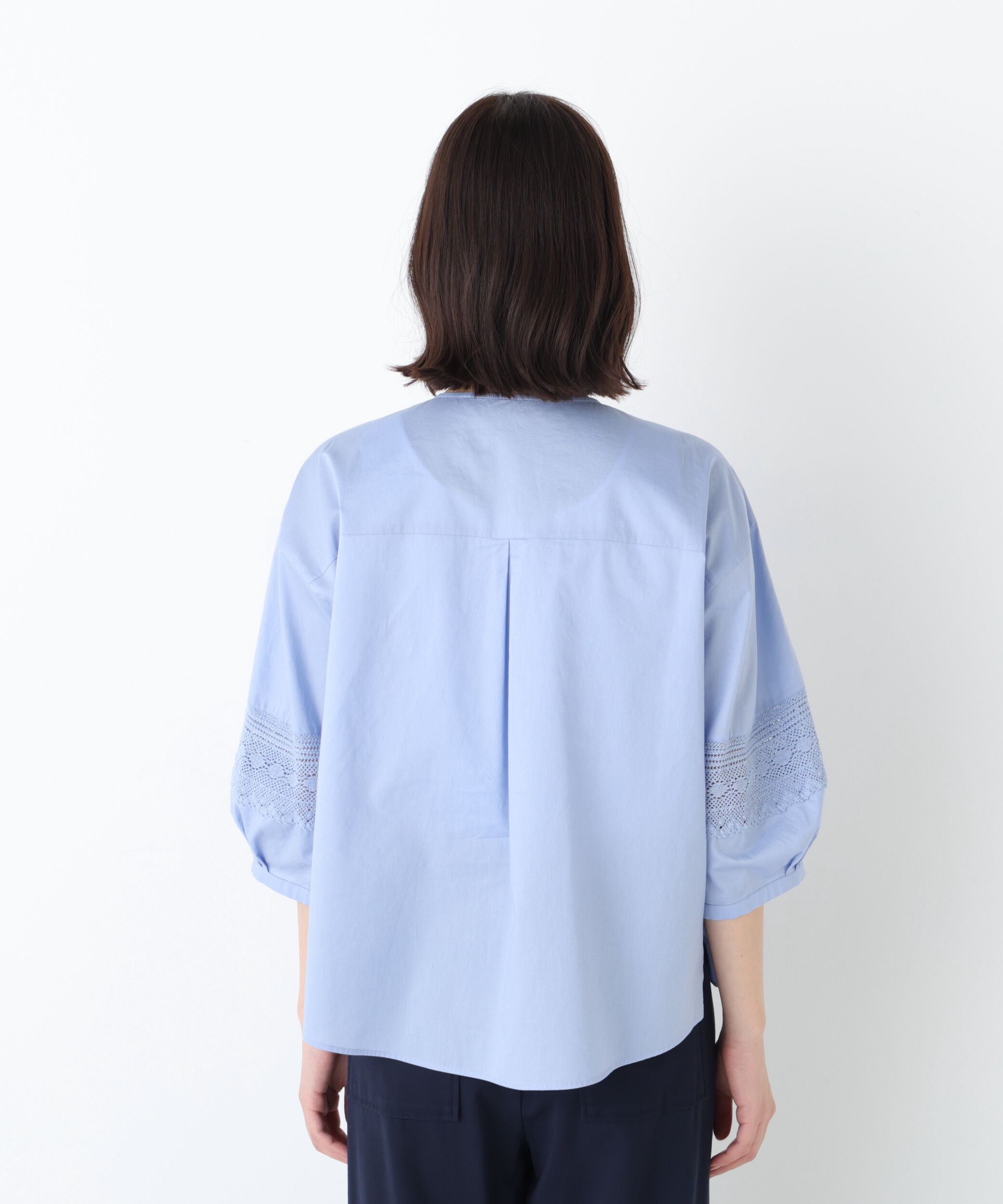  「◆レースドッキングクルーネックブラウス」|シャツ・ブラウス|