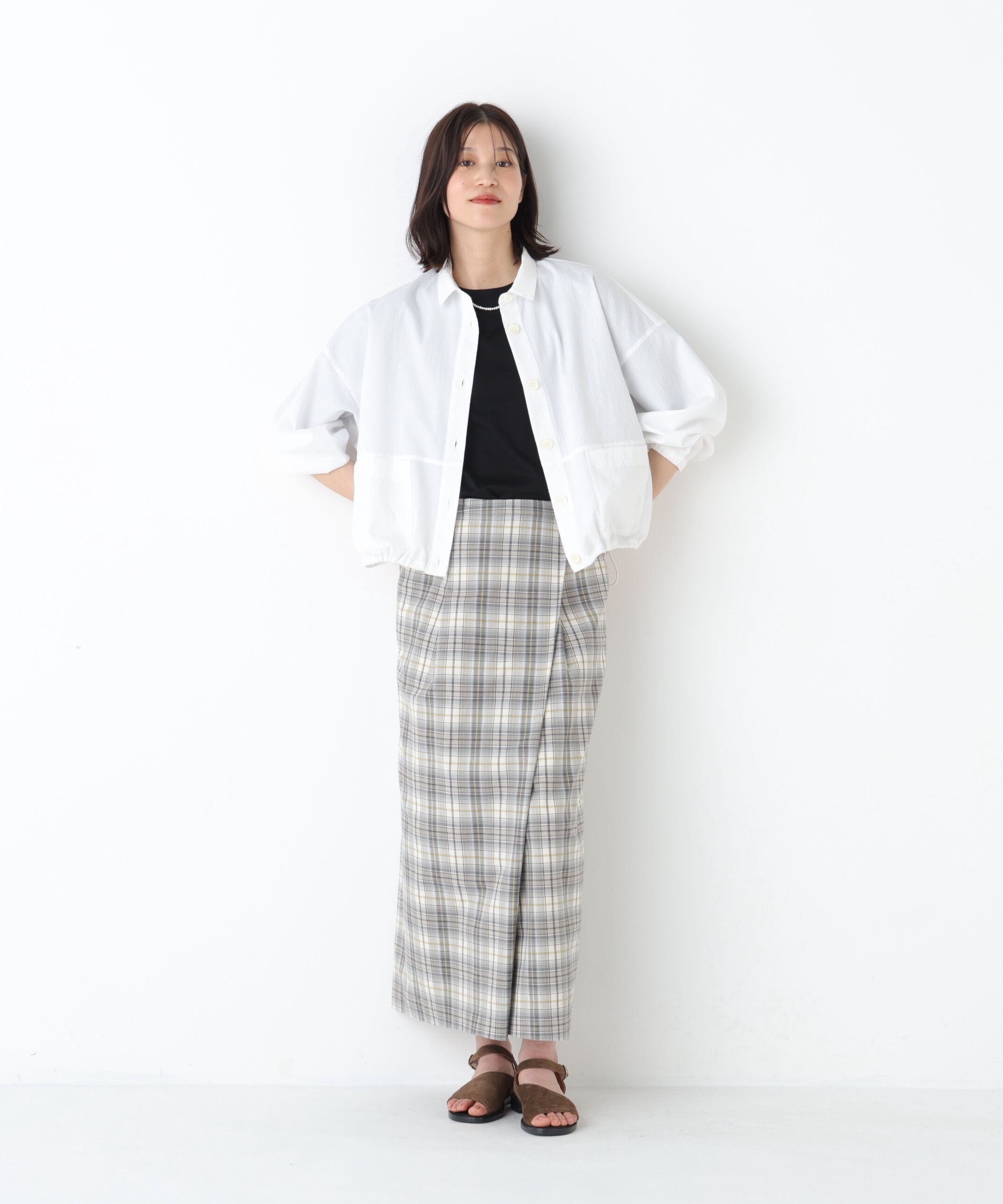  「◆ラップライクチェックスカート」|スカート|