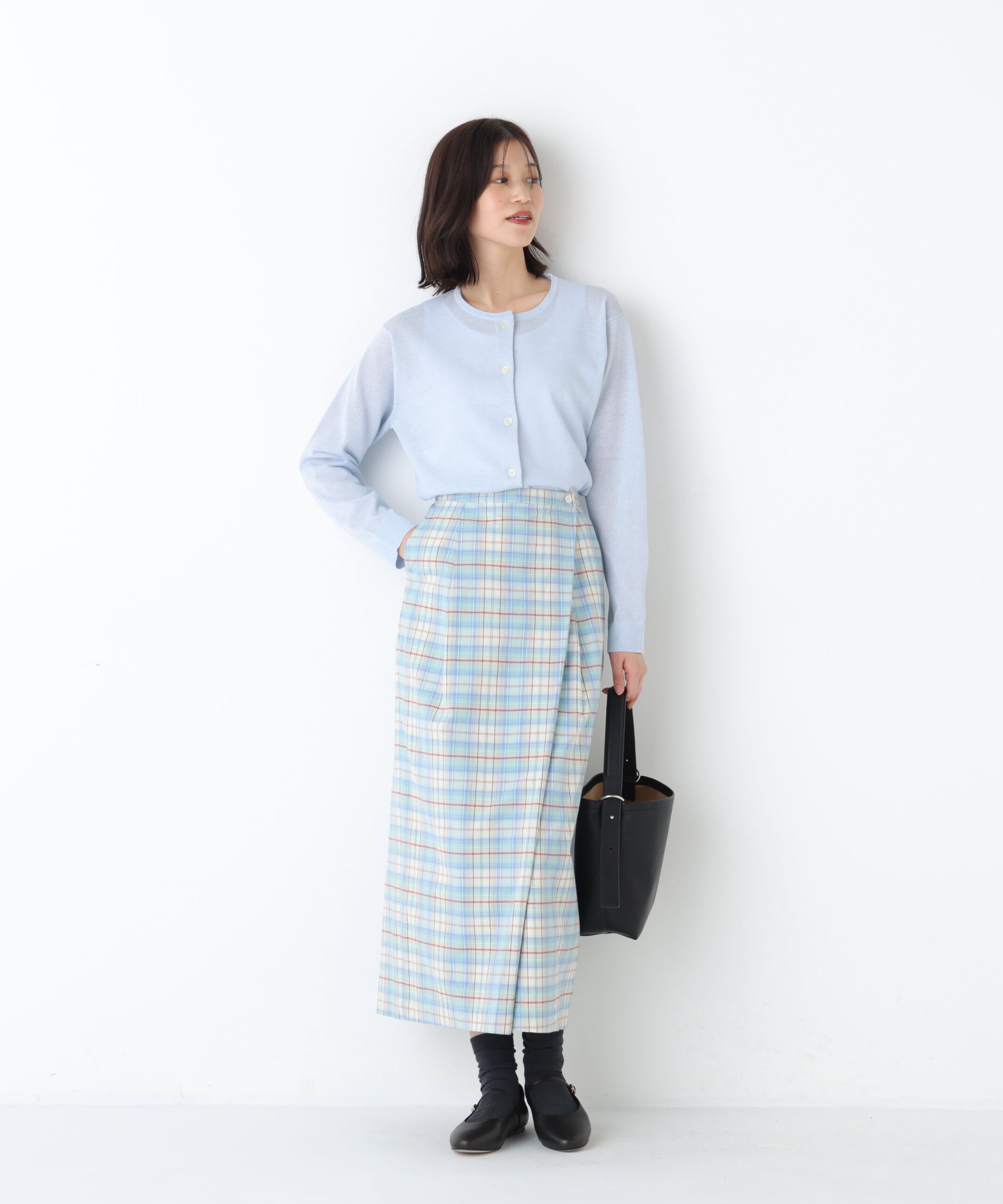  「◆ラップライクチェックスカート」|スカート|