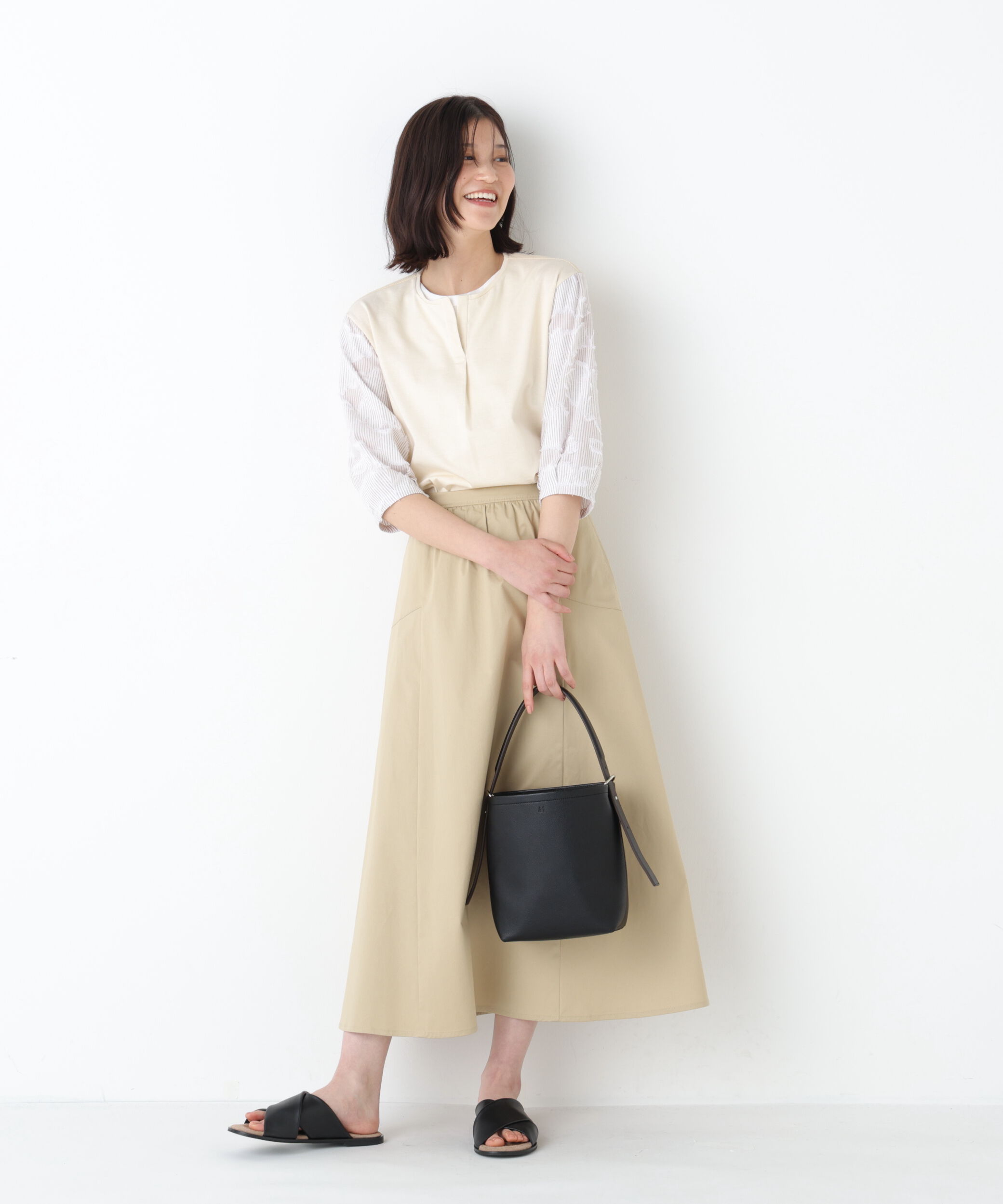  「◆カットジャガードストライプトップス」|Tシャツ・カットソー|