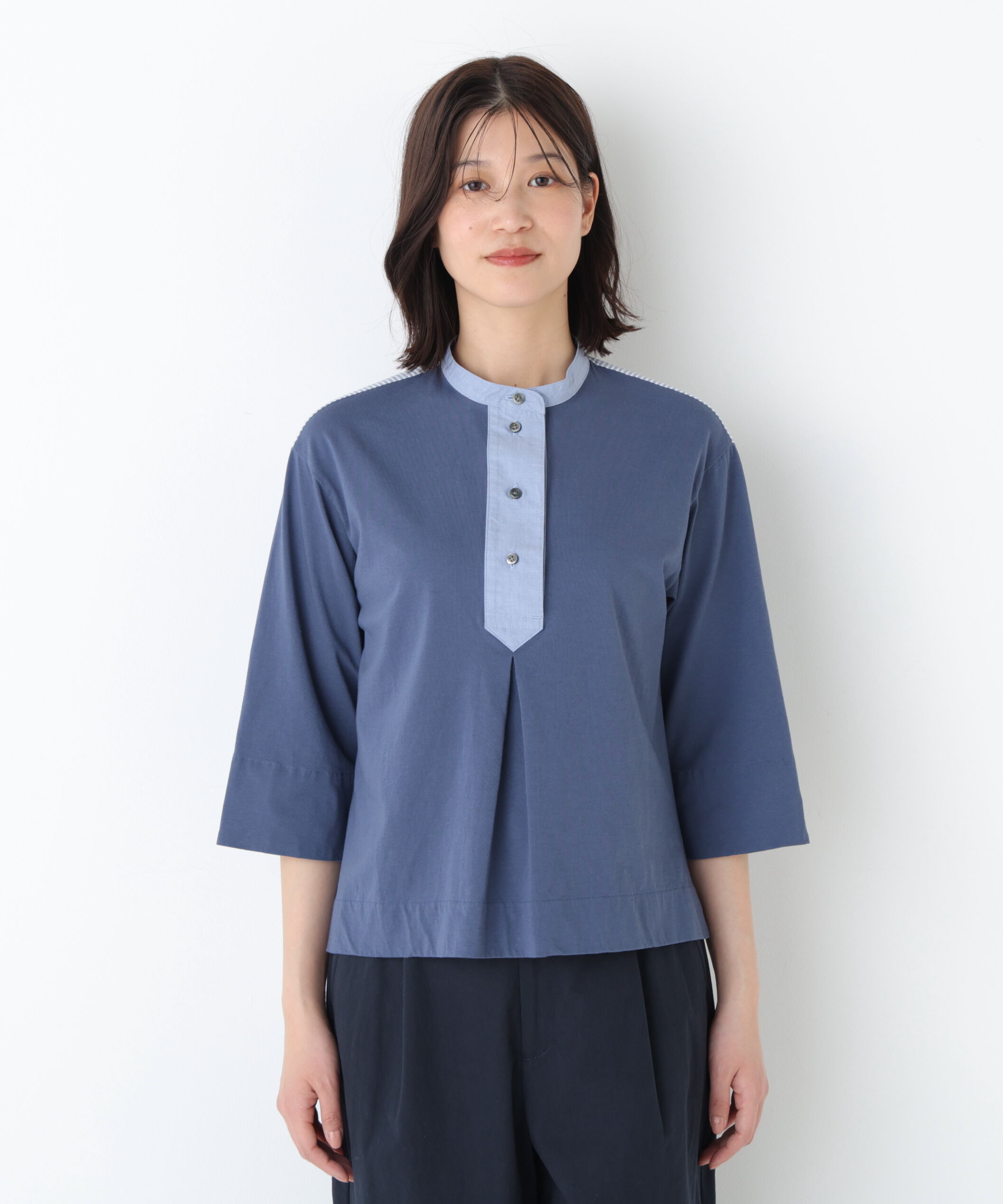  「◆異素材使い配色プルオーバー」|Tシャツ・カットソー|