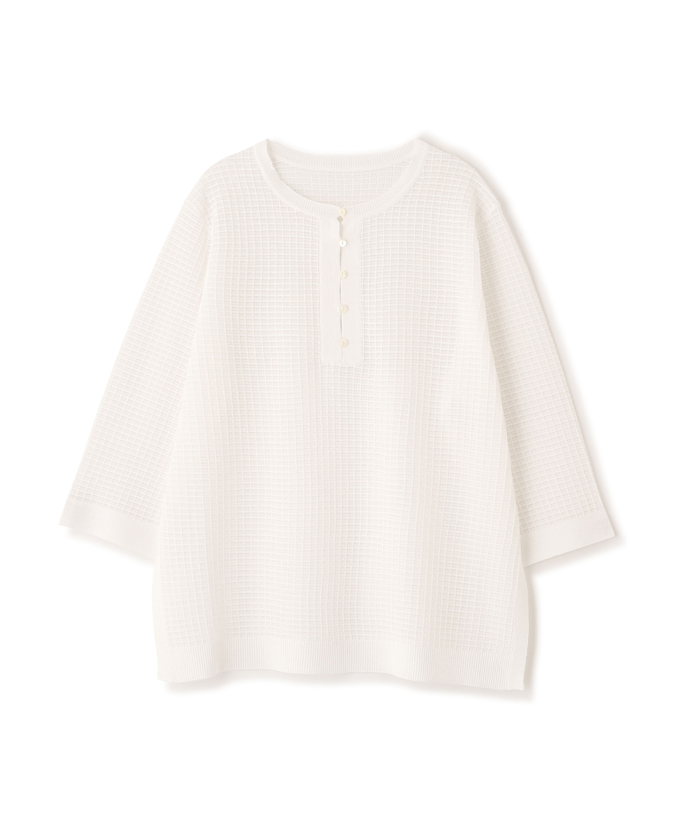  「◆コットンポリエステルシアーチェックチュニックプルオーバー」|ニット・セーター|