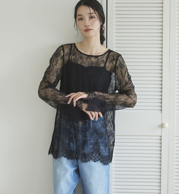 Doux archives「スカラップレーストップス」|シャツ・ブラウス|