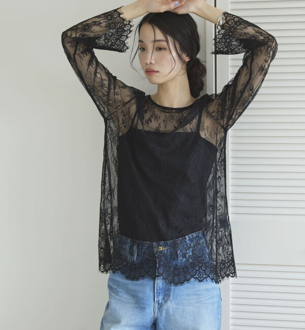 Doux archives「スカラップレーストップス」|シャツ・ブラウス|