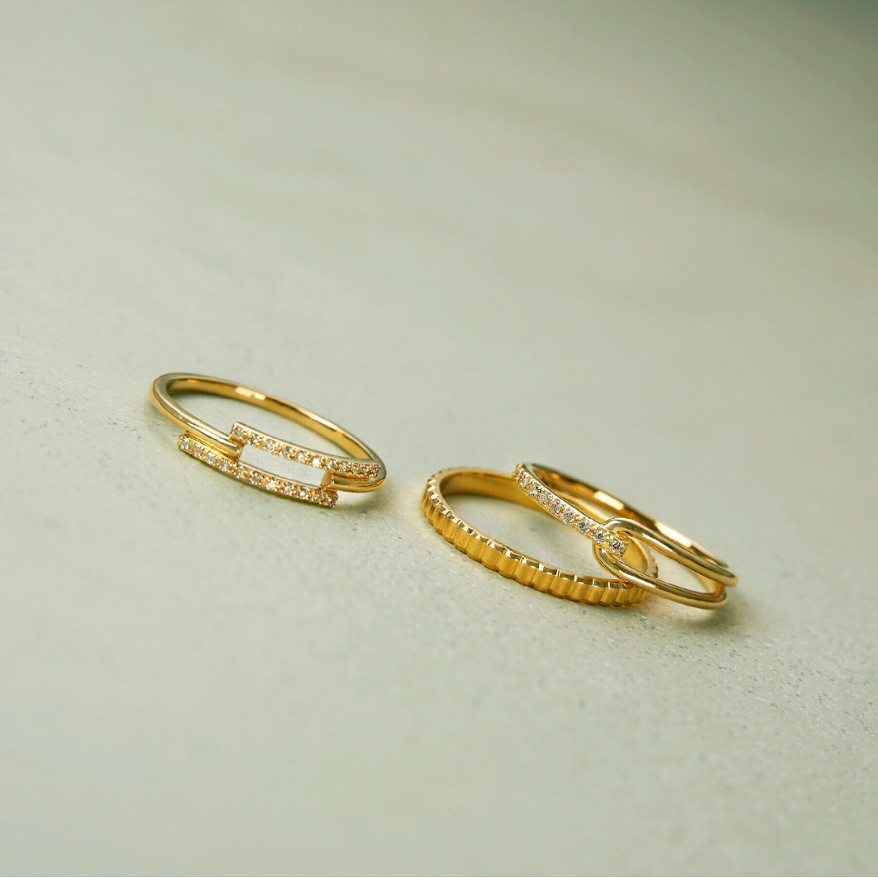 COCOSHNIK「K10ガドルーンカット リング細」|リング|