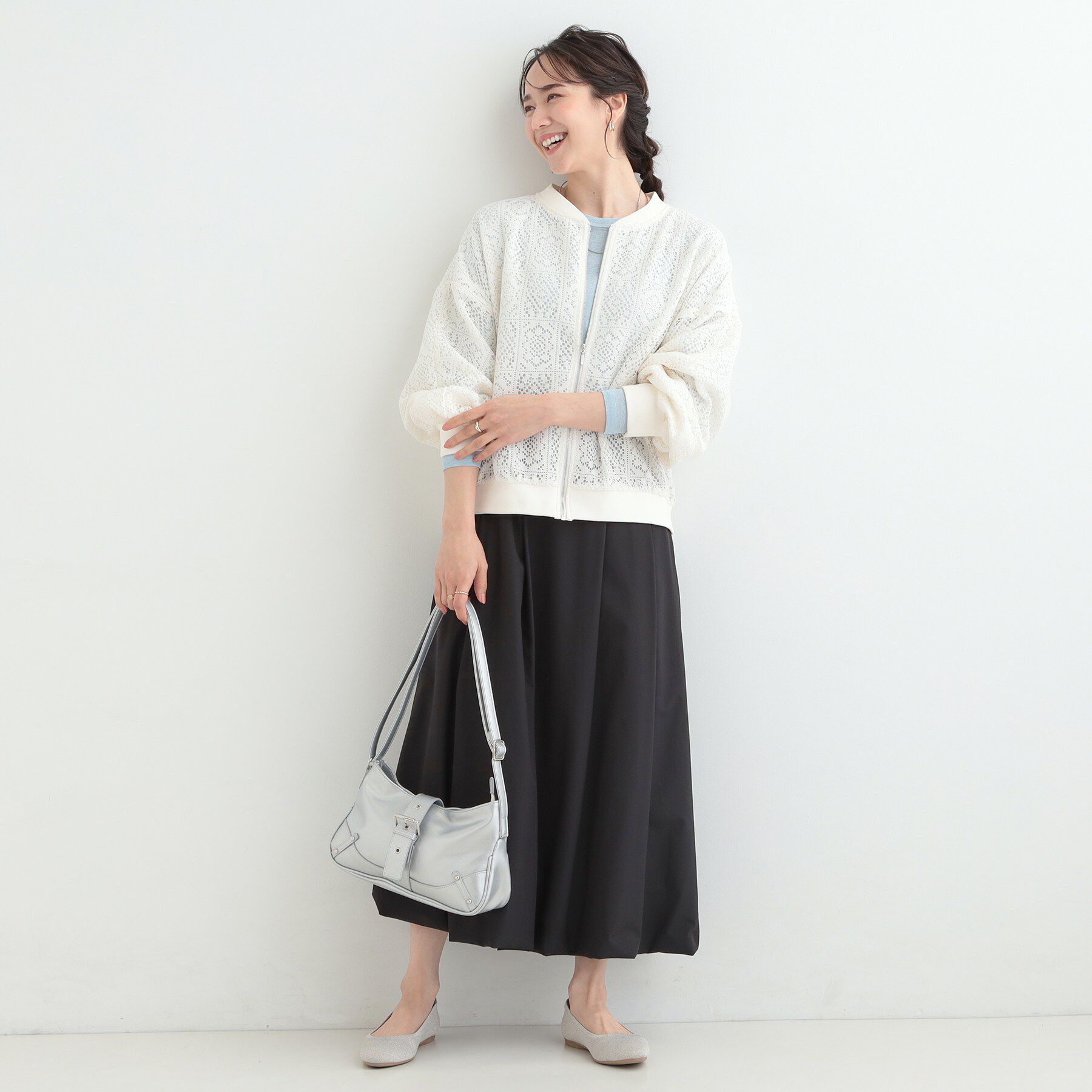 SHOO･LA･RUE「ちょうどいい華やかさ　ふんわりレースブルゾン」|ブルゾン・スタジャン|