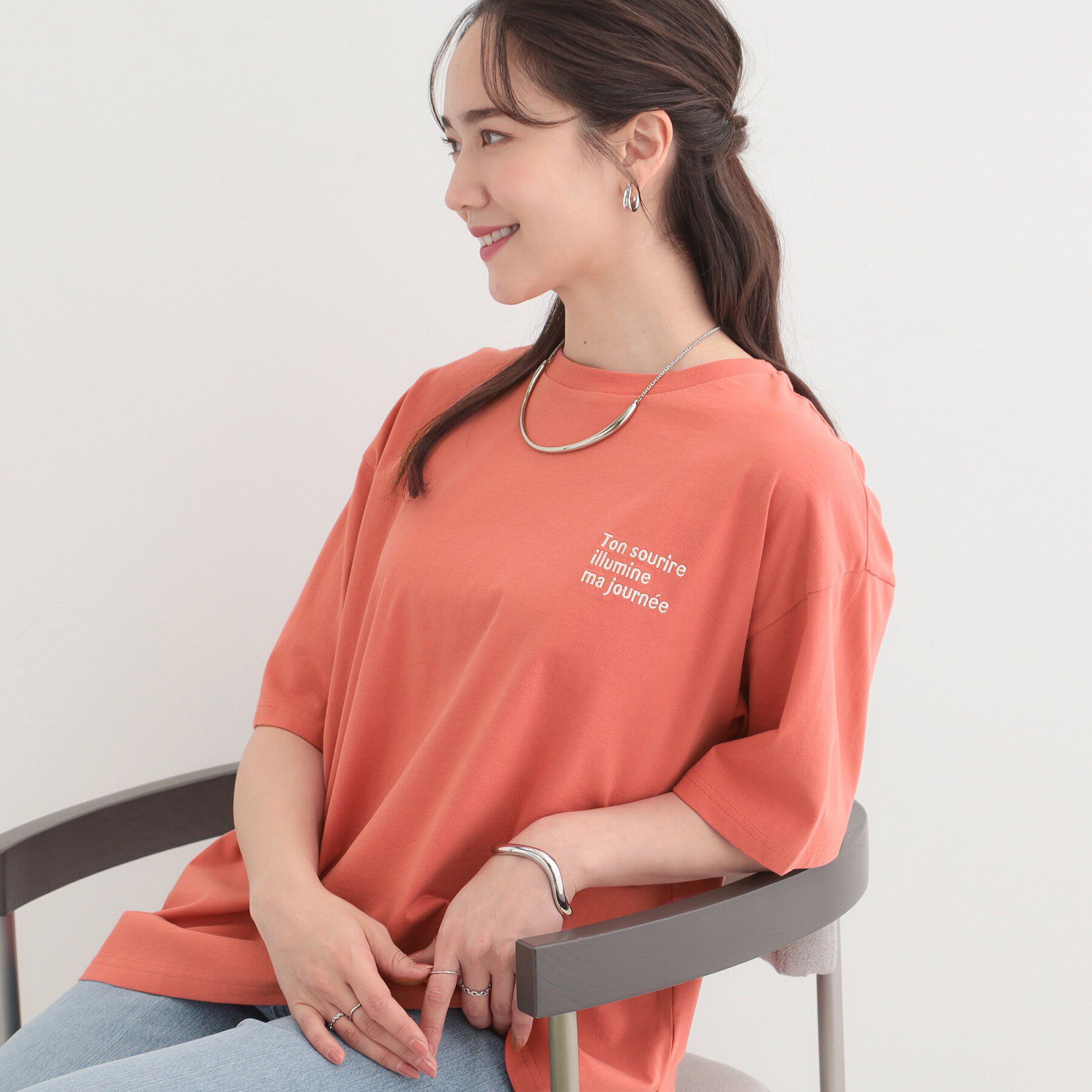 SHOO･LA･RUE「プチプラ 無地＆プリントアソート ベーシックTシャツ」|Tシャツ・カットソー|レッド(161)