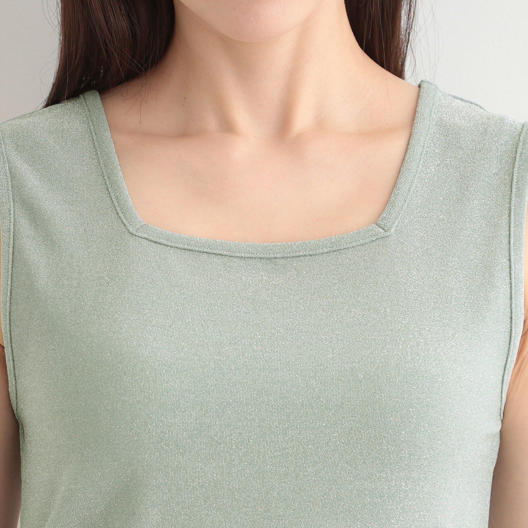 SHOO･LA･RUE「【洗える/S-LL】コーデのさりげないアクセントに　きらきらラメタンク」|キャミソール|