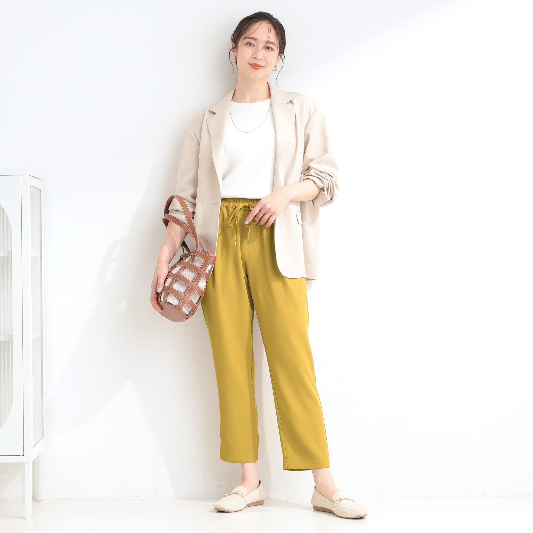 SHOO･LA･RUE「【セットアップ可/ひんやり/UV/SS-3L】さらさらぷるん イージーテーパードパンツ」|その他|