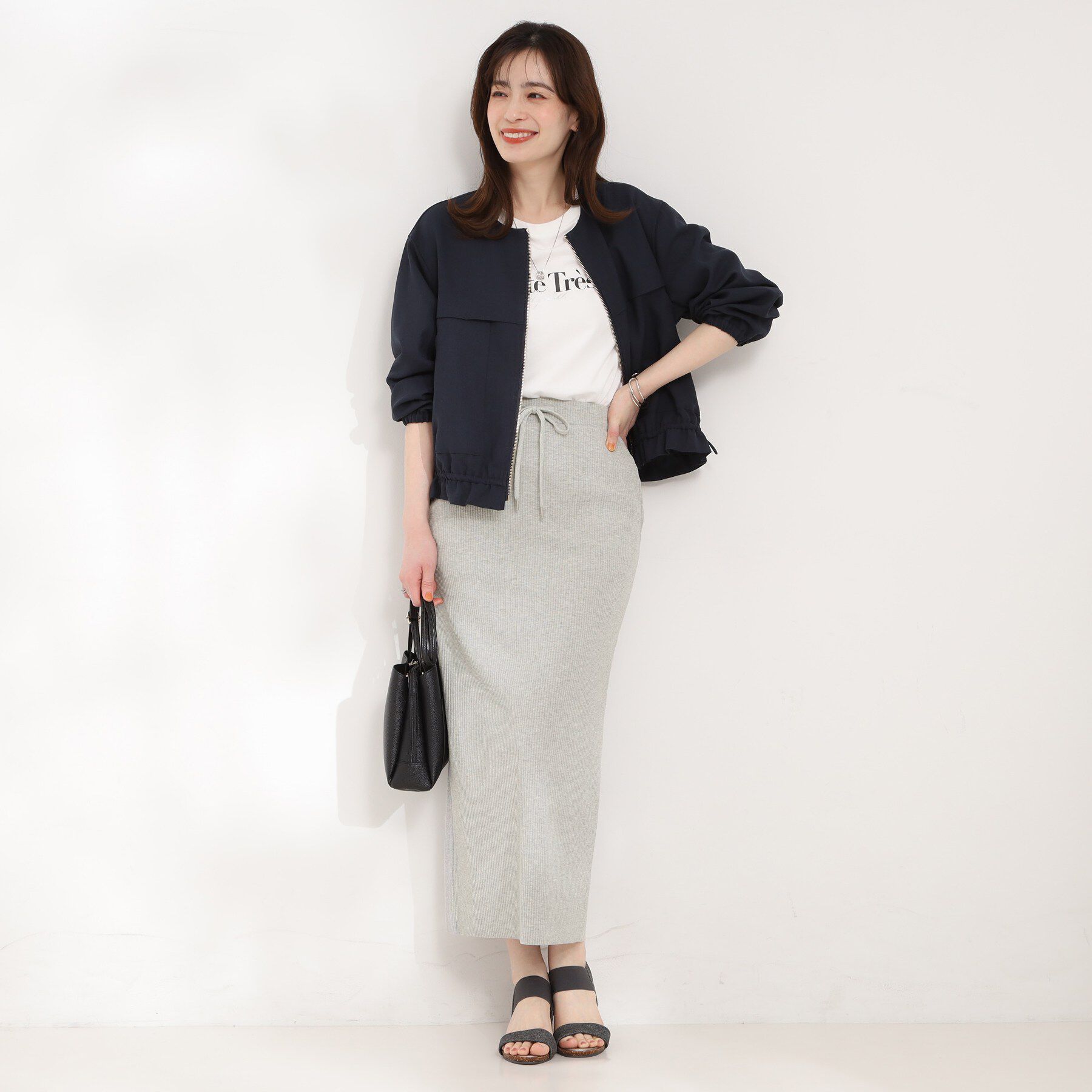 SHOO･LA･RUE「【セルフカット可能/洗濯機可/S-LL】テレコナロースカート」|スカート|