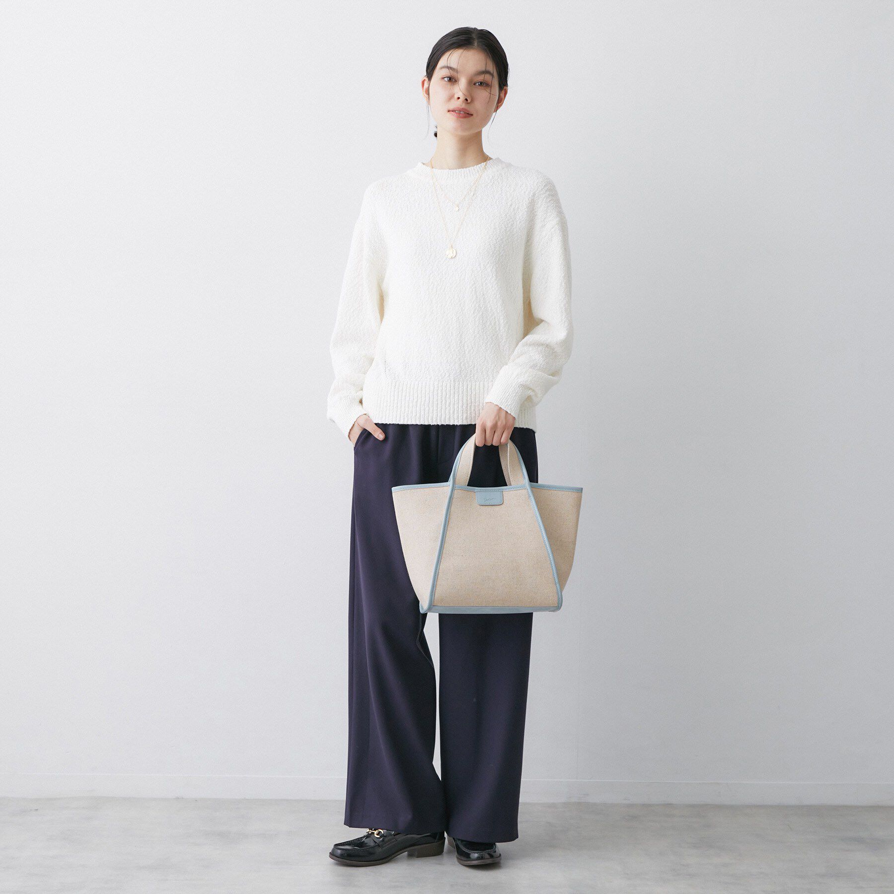 Dessin「【軽量】コットンリネンパイピングバッグ」|トートバッグ|