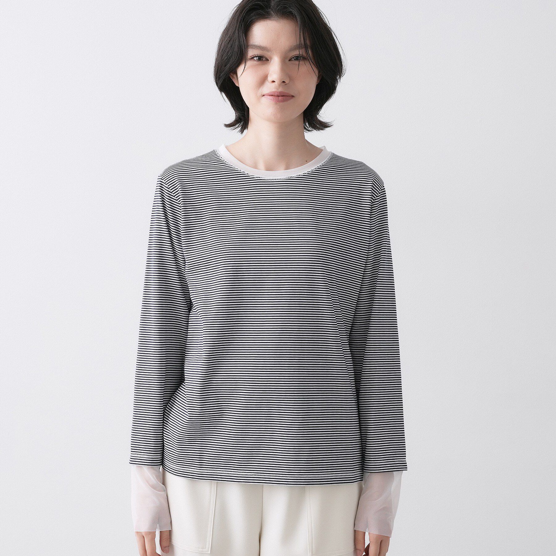 Dessin「【洗える】シアーチュールポイントカットソー」|Tシャツ・カットソー|