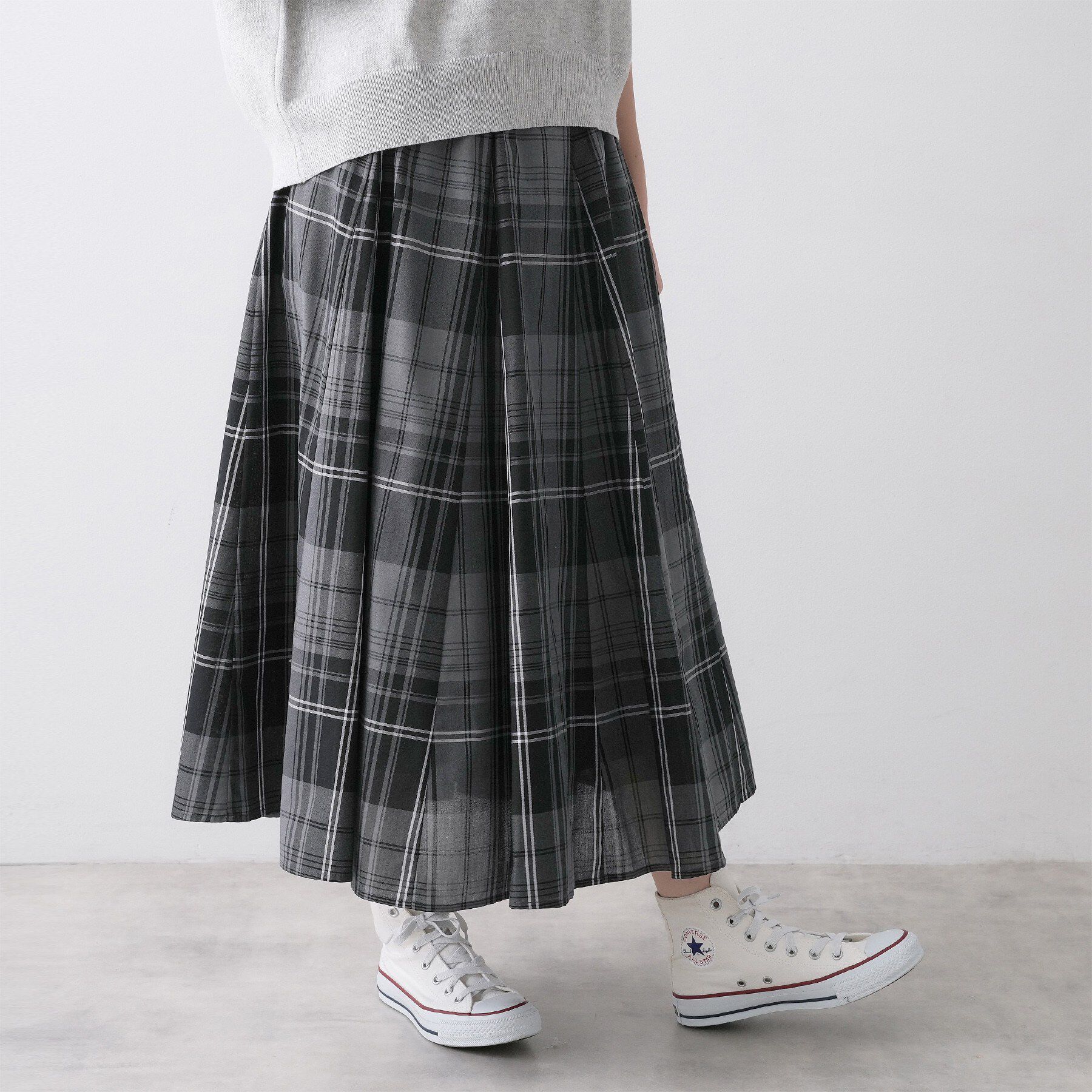 Dessin「【ウエストゴム/洗える】映えチェック柄スカート」|スカート|