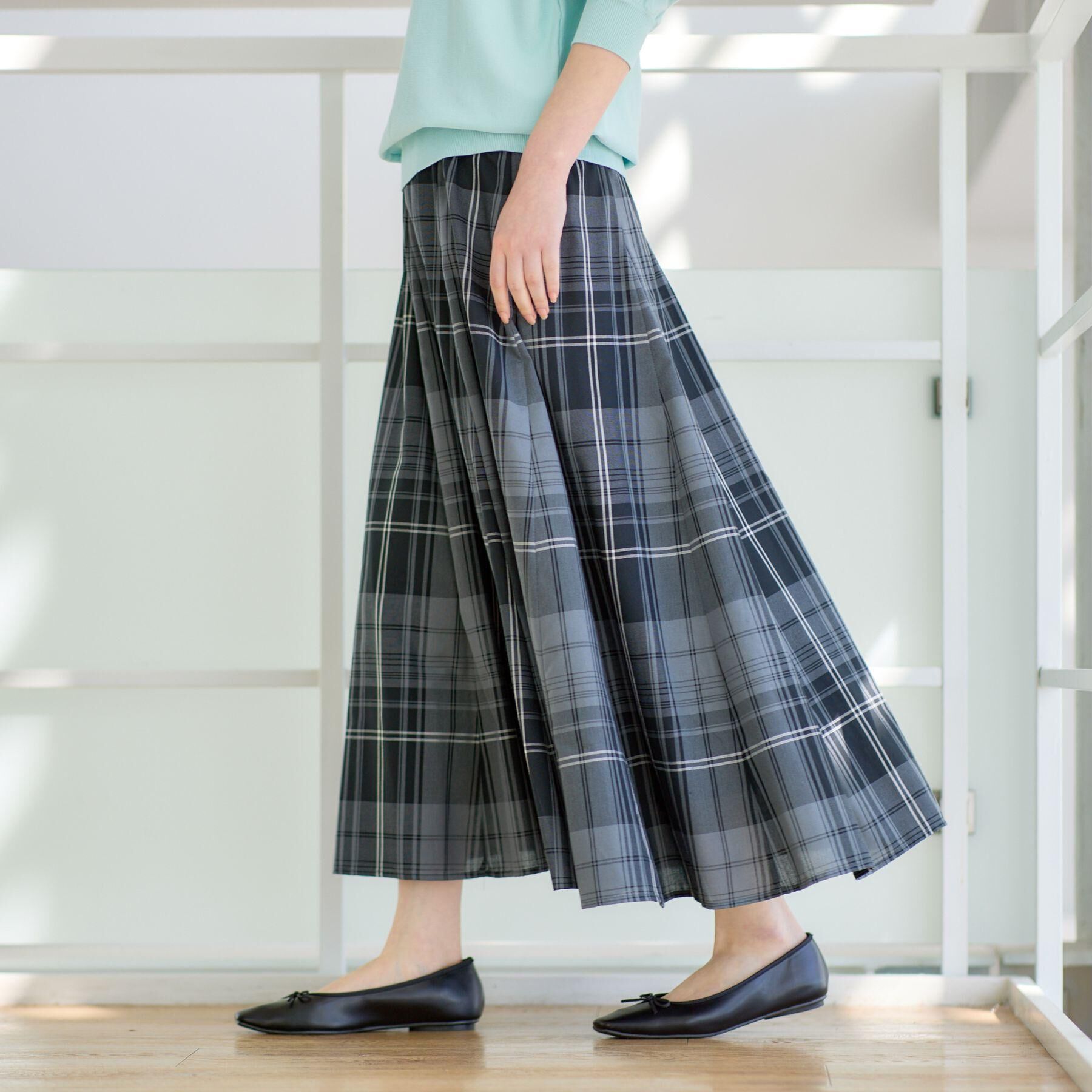 Dessin「【ウエストゴム/洗える】映えチェック柄スカート」|スカート|