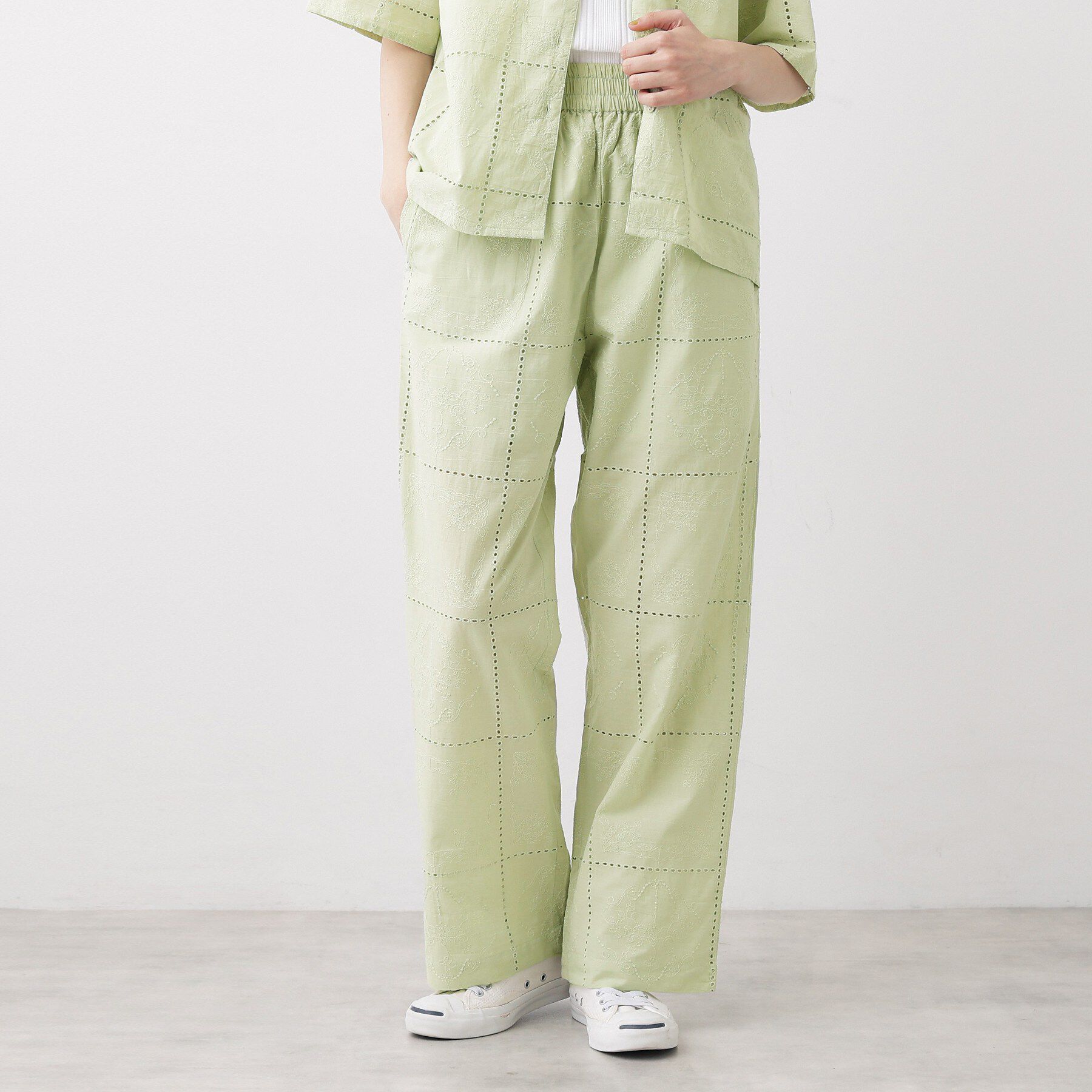 Dessin「【セットアップ可/ウエストゴム】刺繍スクエアレースワイドパンツ」|その他|