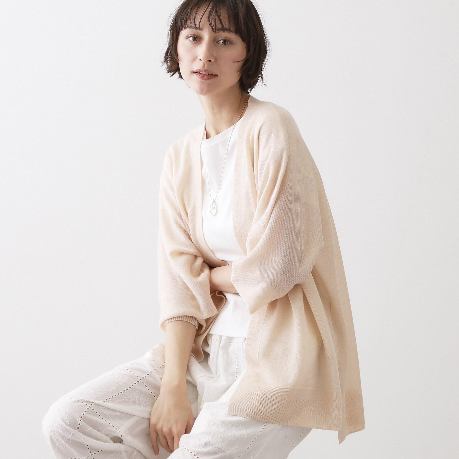 Dessin「【洗える】ミドル丈シアーカーディガン」|カーディガン|グレージュ(050)