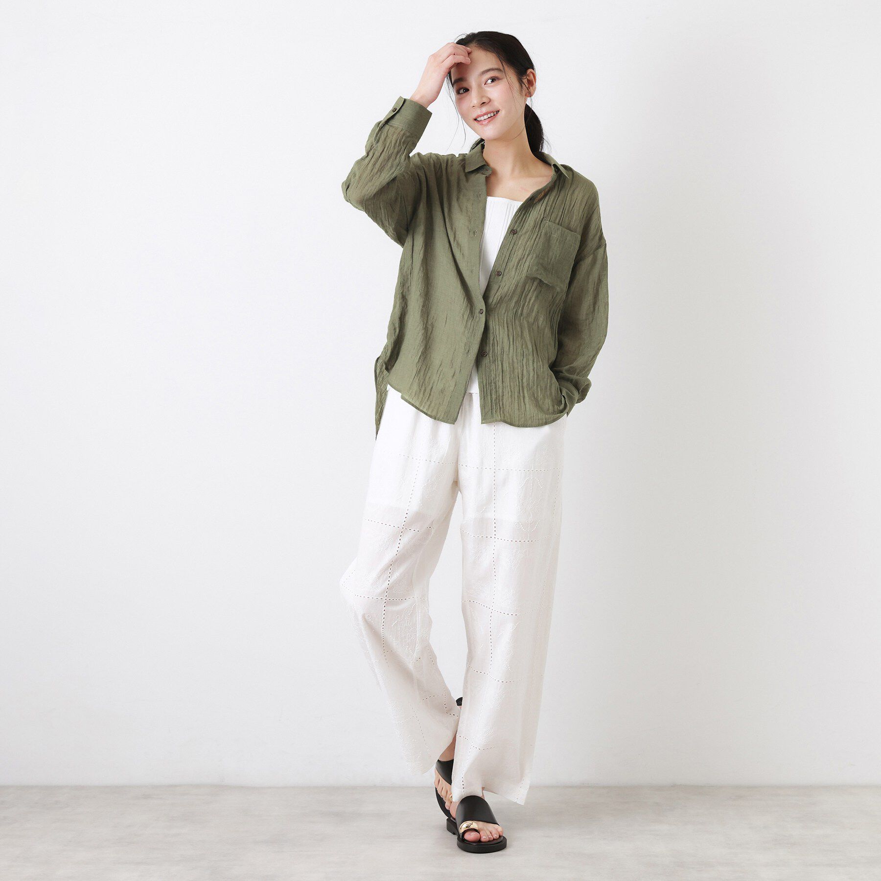 Dessin「【洗える】シアーカラーシャツ」|シャツ・ブラウス|