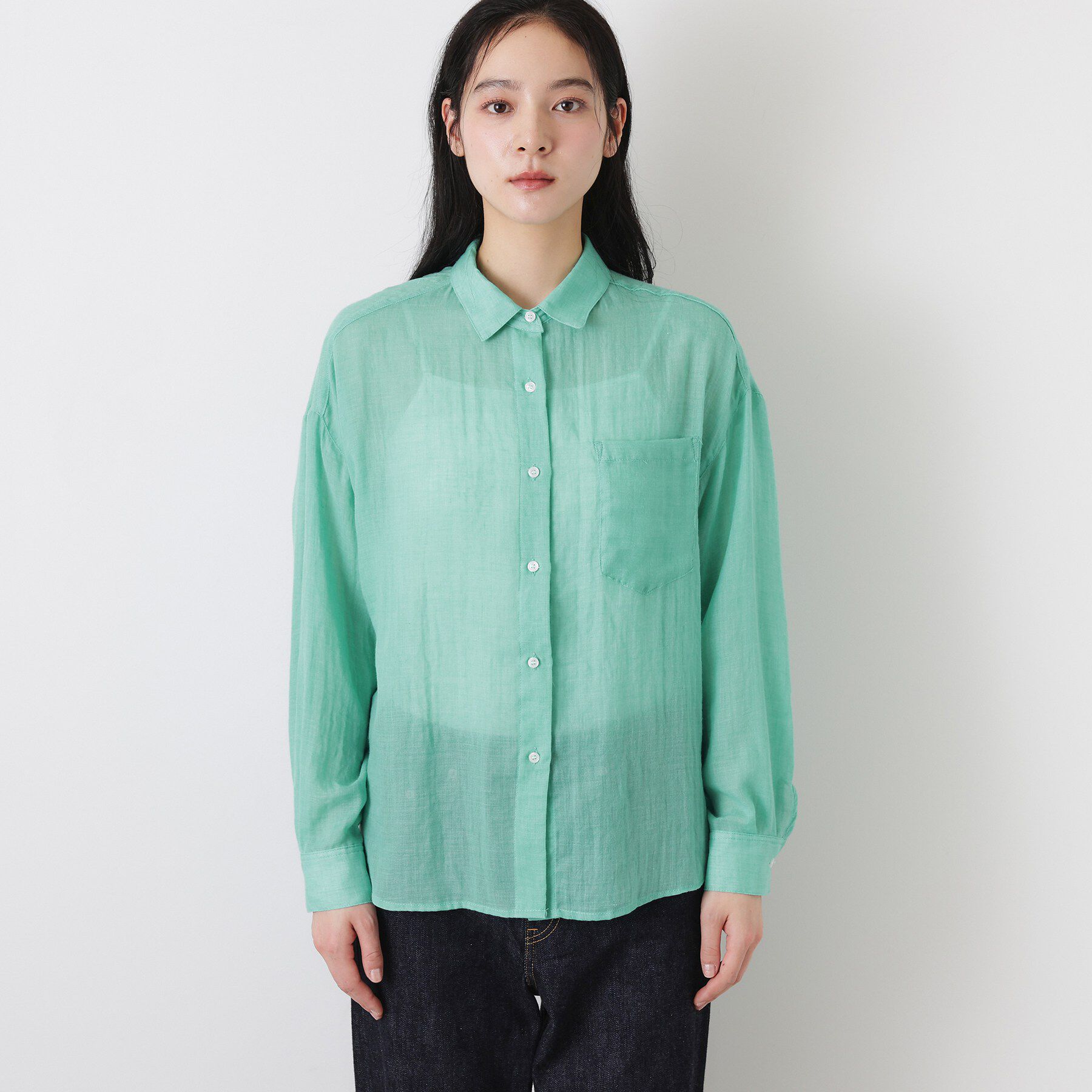 Dessin「【洗える】シアーカラーシャツ」|シャツ・ブラウス|