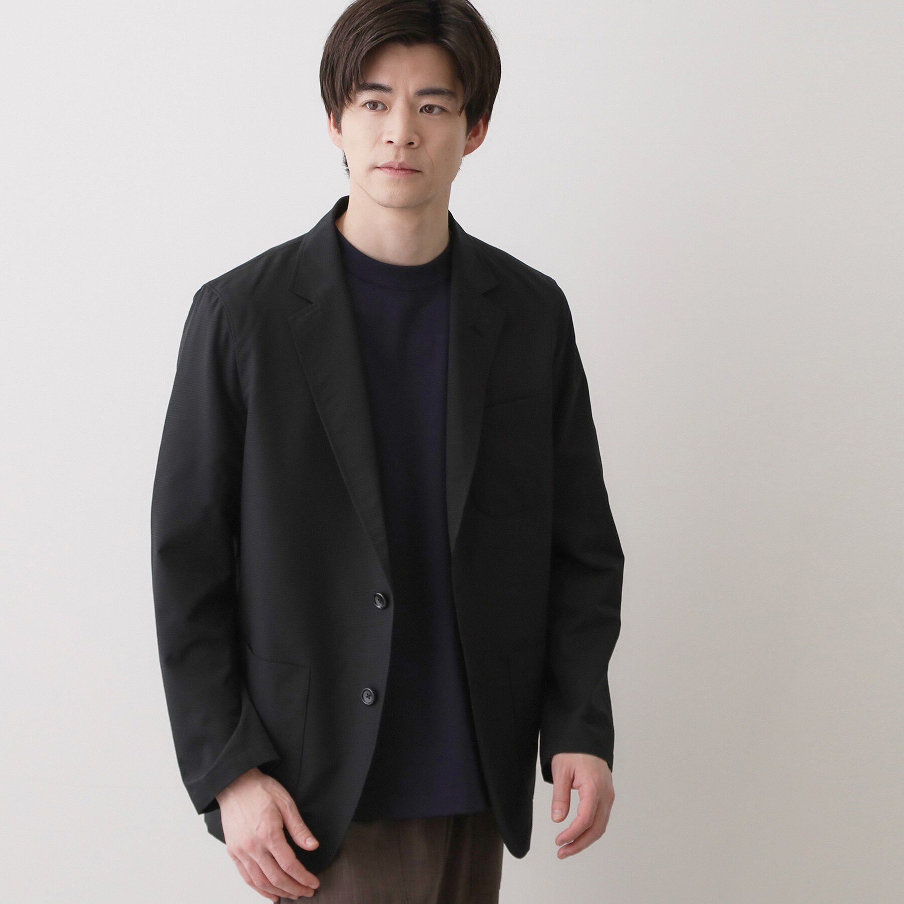 Dessin「【セットアップ可/洗える】クールドッツ ジャケット」|テーラードジャケット|ブラック(019)