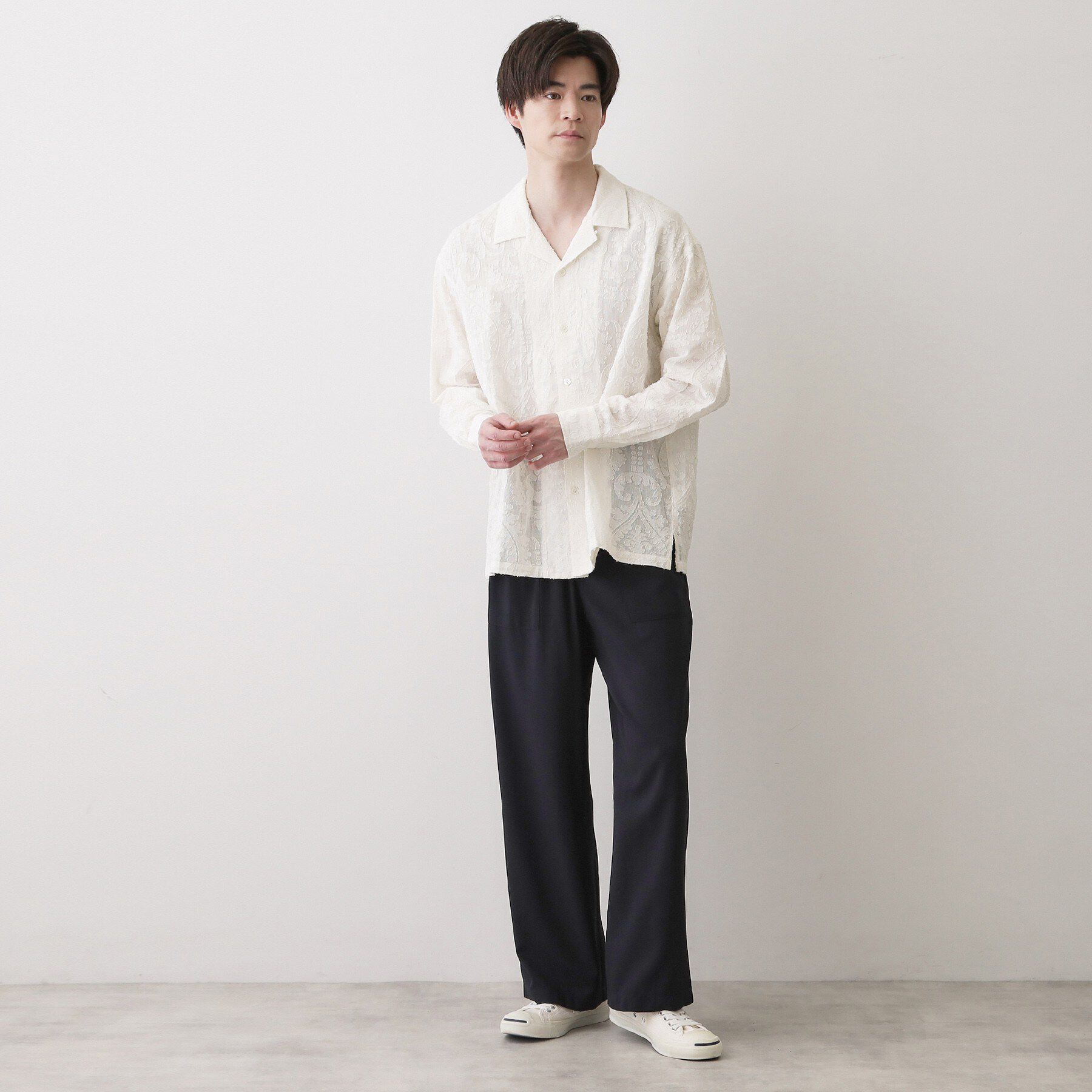 Dessin「【洗える】インド刺繍コットン開襟シャツ」|シャツ・ブラウス|