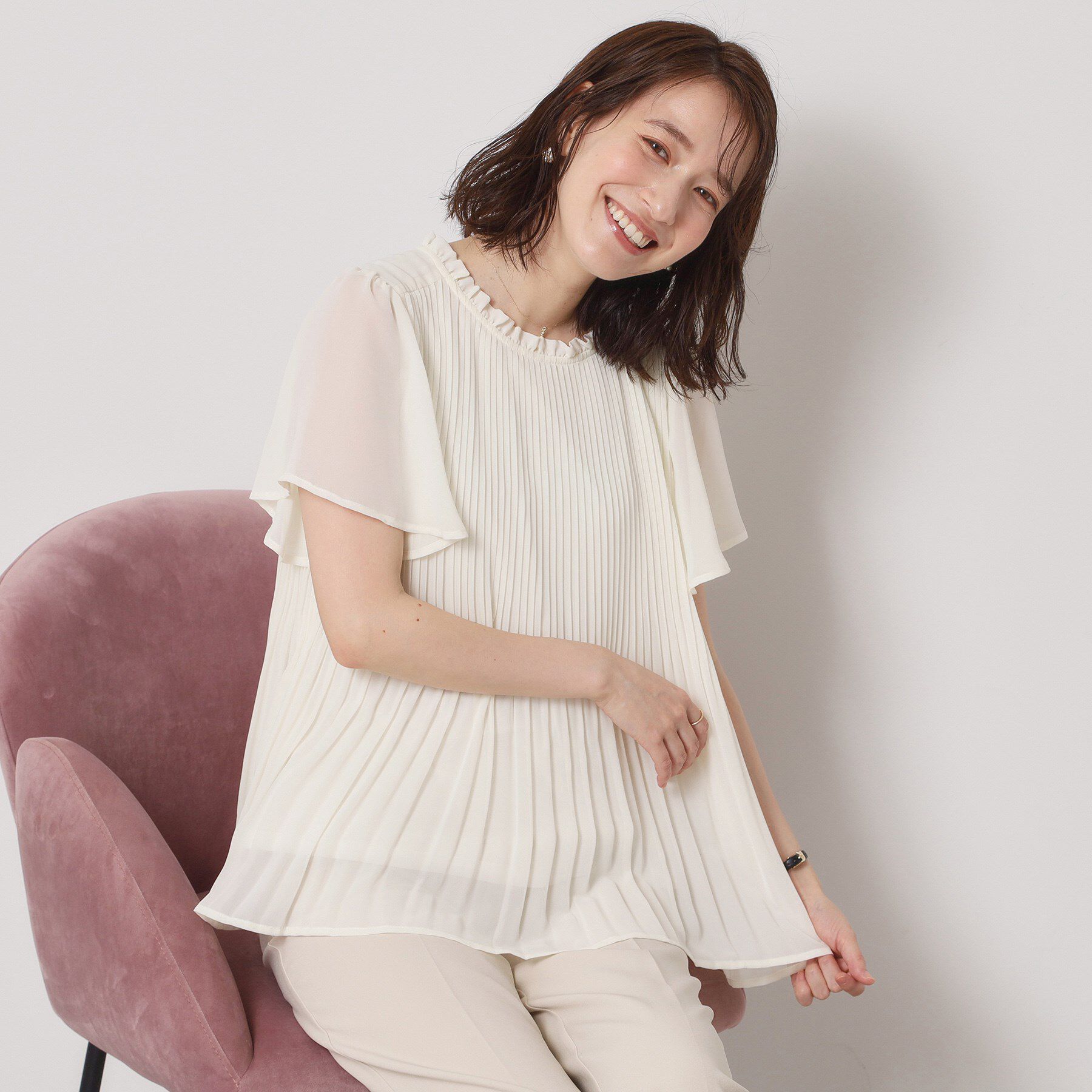 ITS&rsquo;DEMO「【手洗い可】プリーツブラウス」|シャツ・ブラウス|