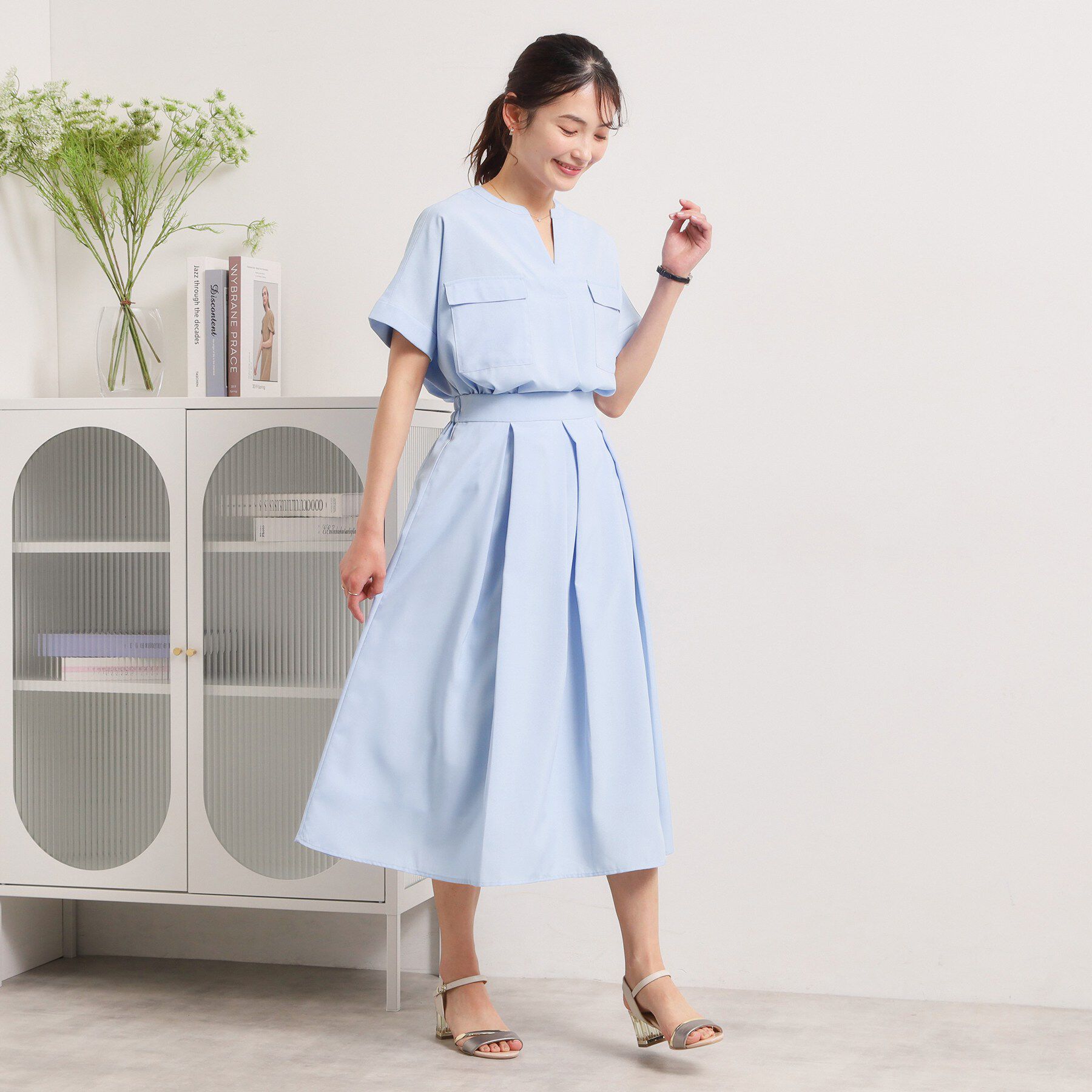 ITS&rsquo;DEMO「【UVケア／洗濯機OK／イージーケア】麻調合繊タックスカート」|スカート|