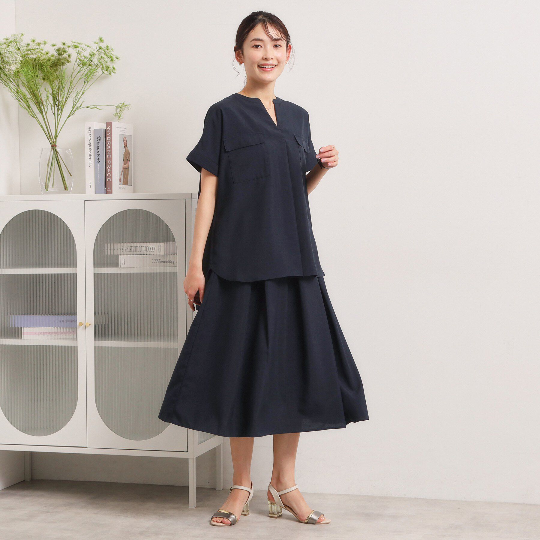 ITS&rsquo;DEMO「【UVケア／洗濯機OK／イージーケア】麻調合繊タックスカート」|スカート|