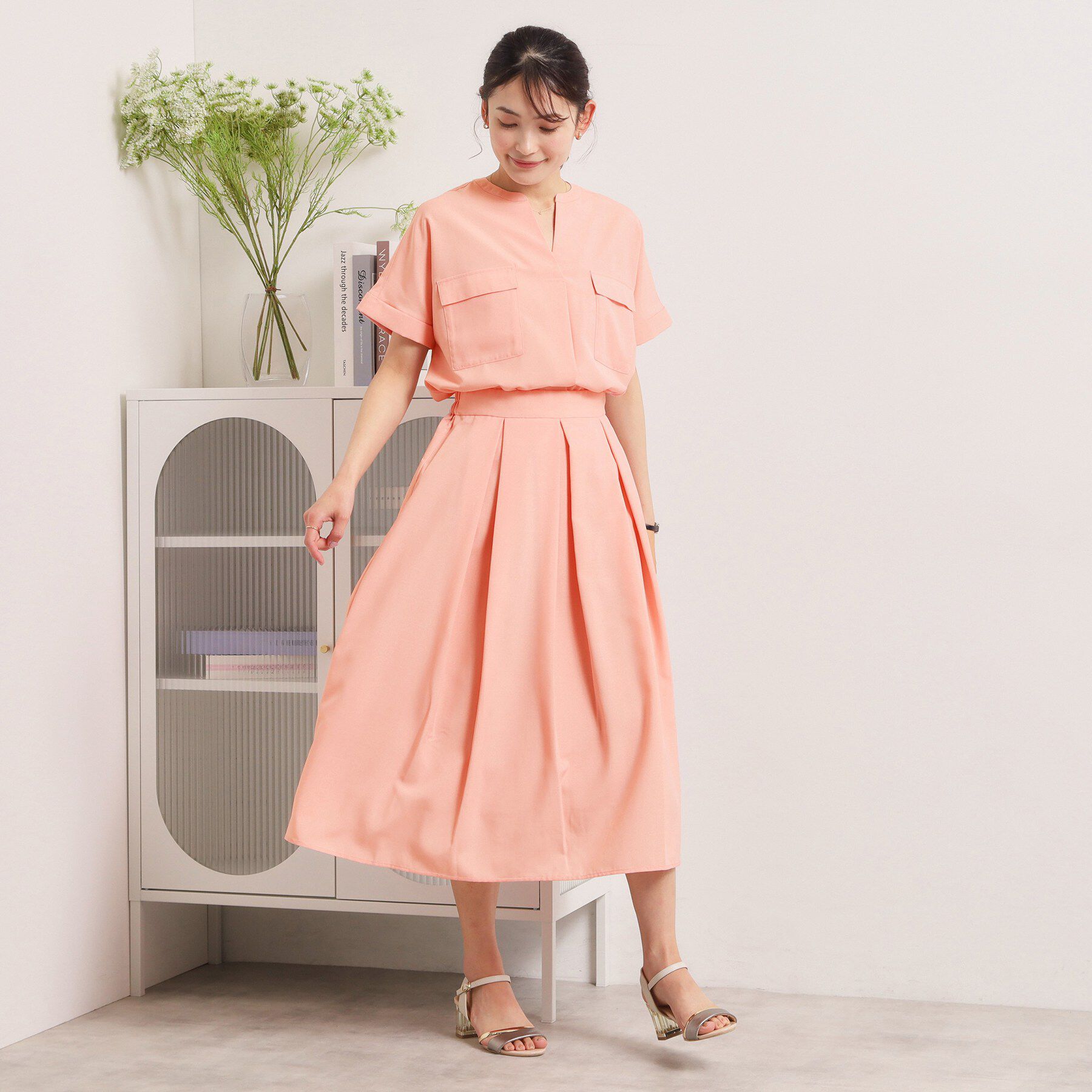 ITS&rsquo;DEMO「【UVケア／洗濯機OK／イージーケア】麻調合繊タックスカート」|スカート|