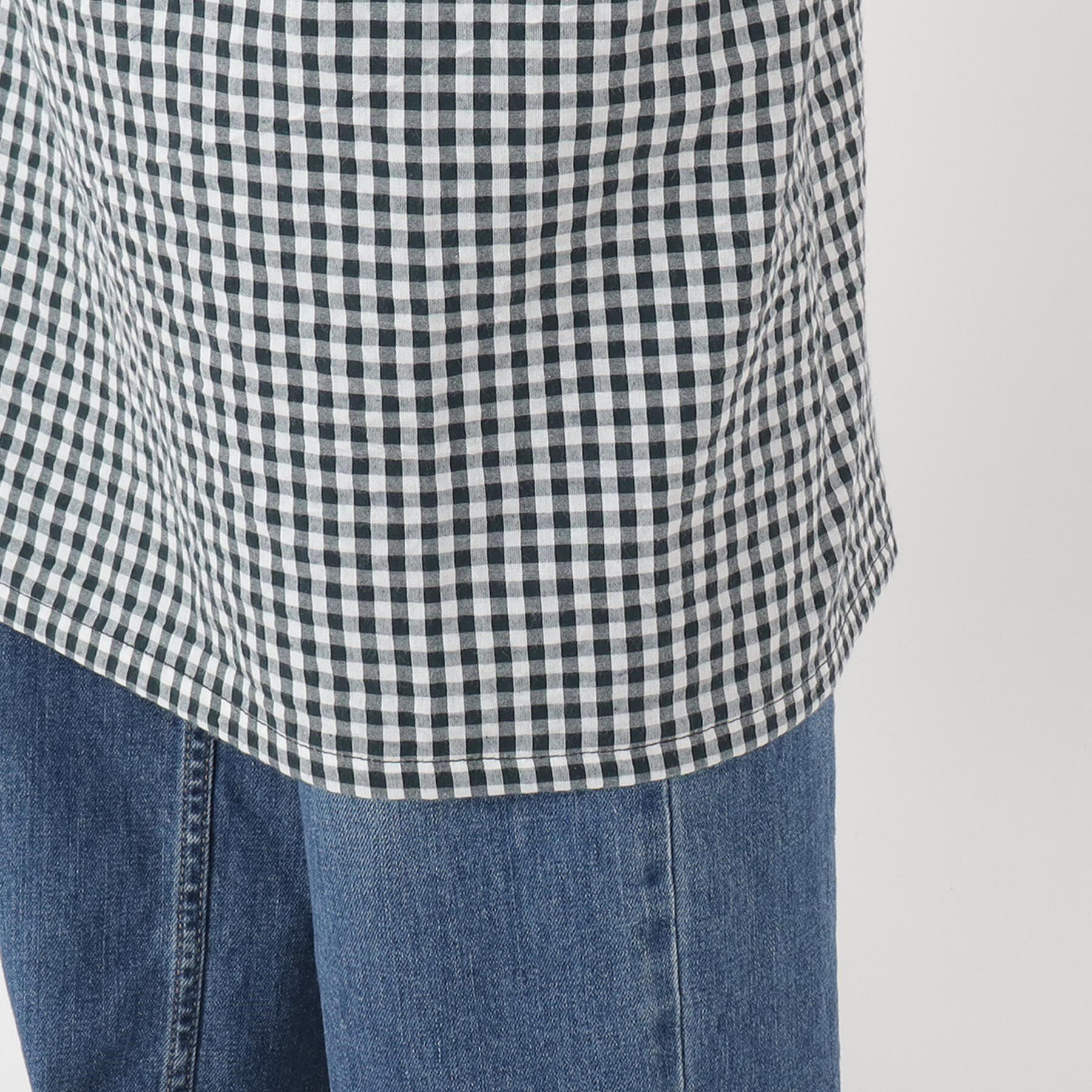 212 KITCHEN STORE「ギンガムサッカーギャザーエプロン BK」|食器・キッチングッズ|