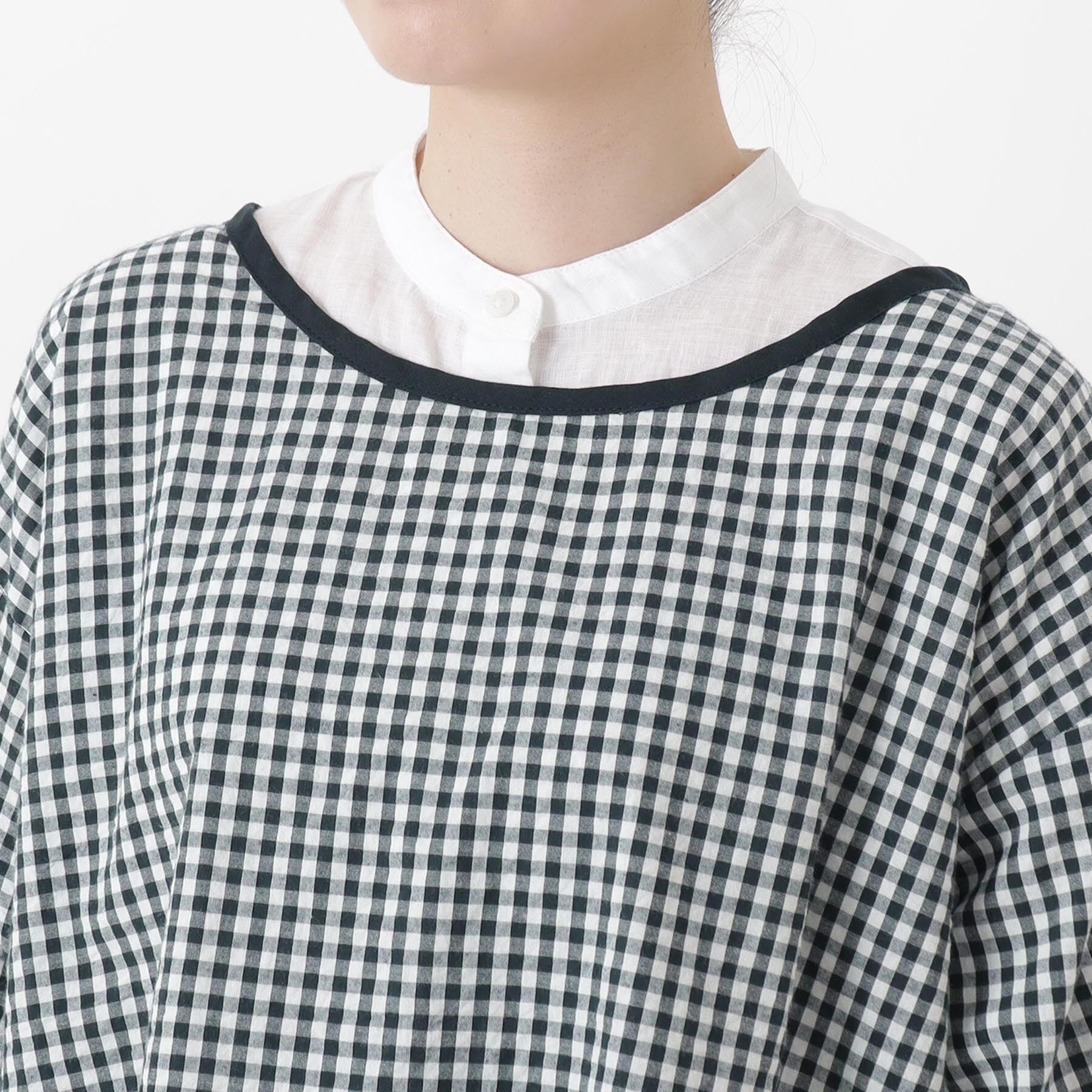 212 KITCHEN STORE「ギンガムサッカー半袖かっぽう着 BK」|食器・キッチングッズ|