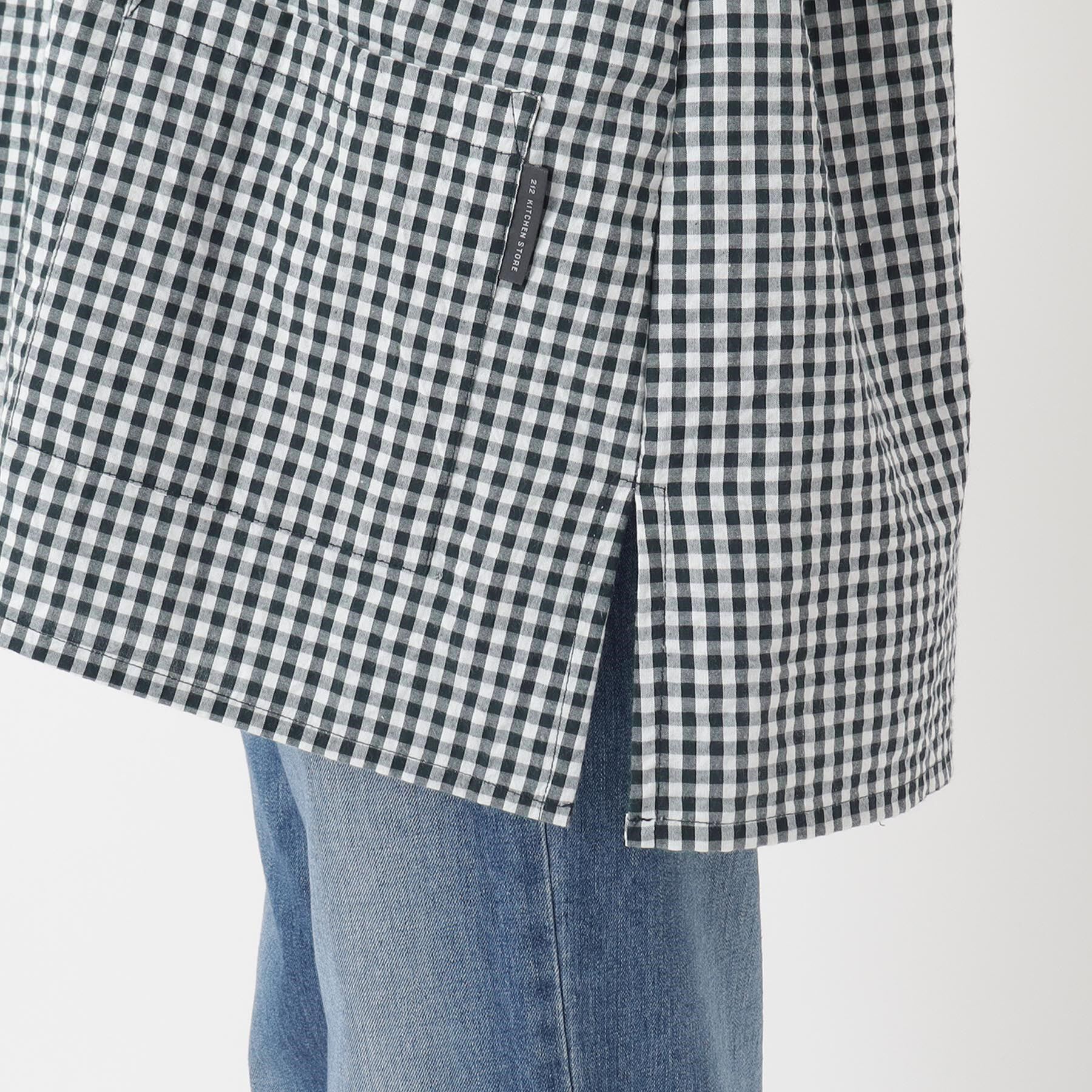 212 KITCHEN STORE「ギンガムサッカー半袖かっぽう着 BK」|食器・キッチングッズ|