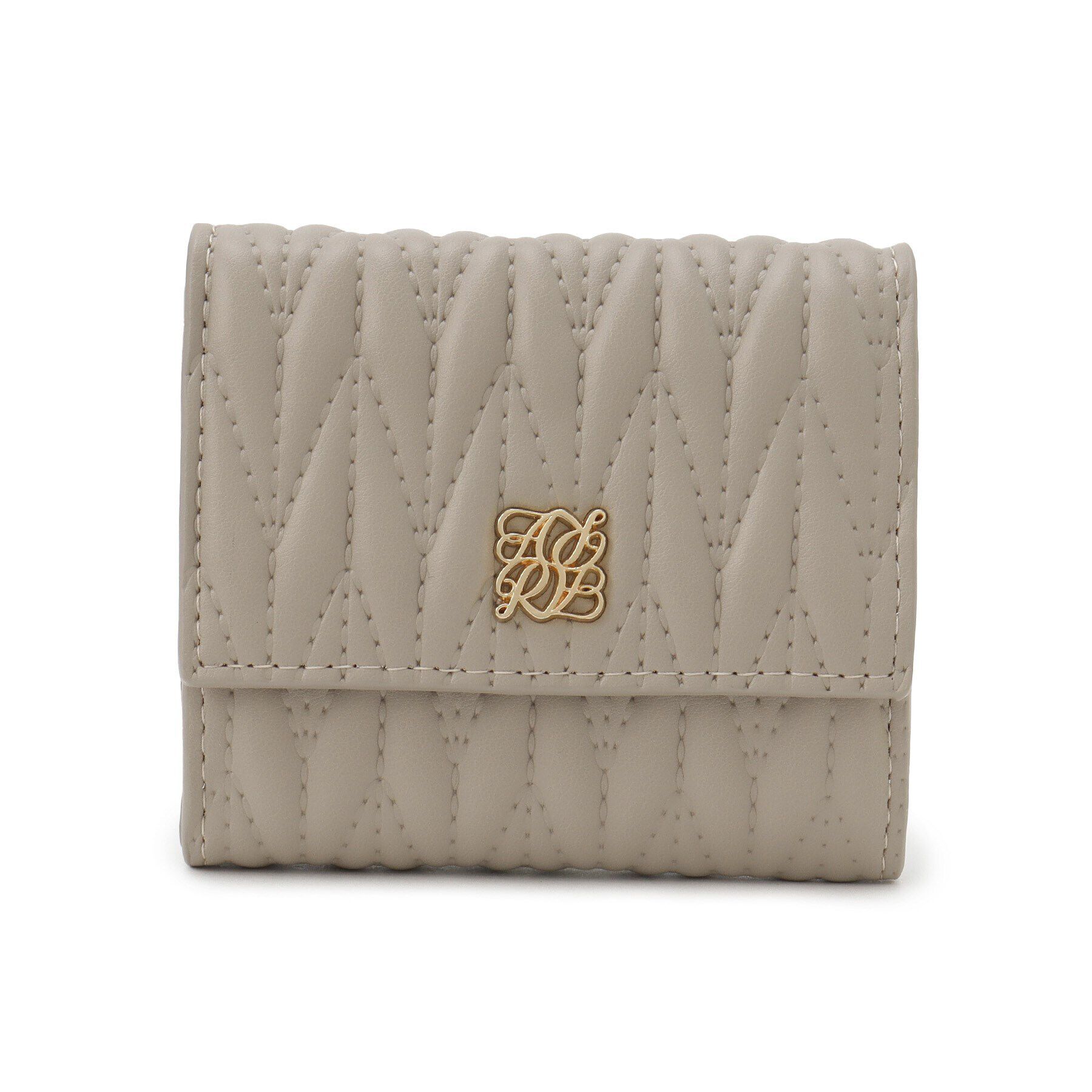 Ober Tashe「【新生活・新学期】キルティング ボックスコイン三つ折り財布 ミニ財布 ミニウォレット」|財布|グレー(012)