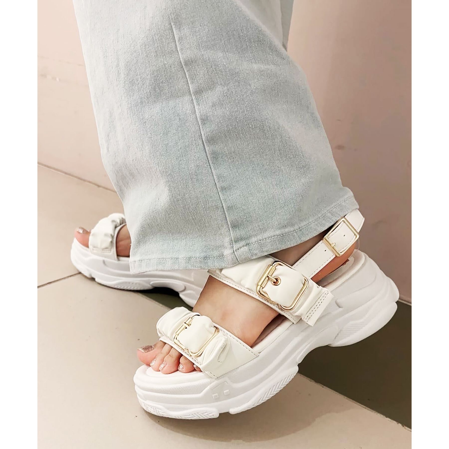 csT&P「厚底クシュクシュベルトスポサン」|サンダル|