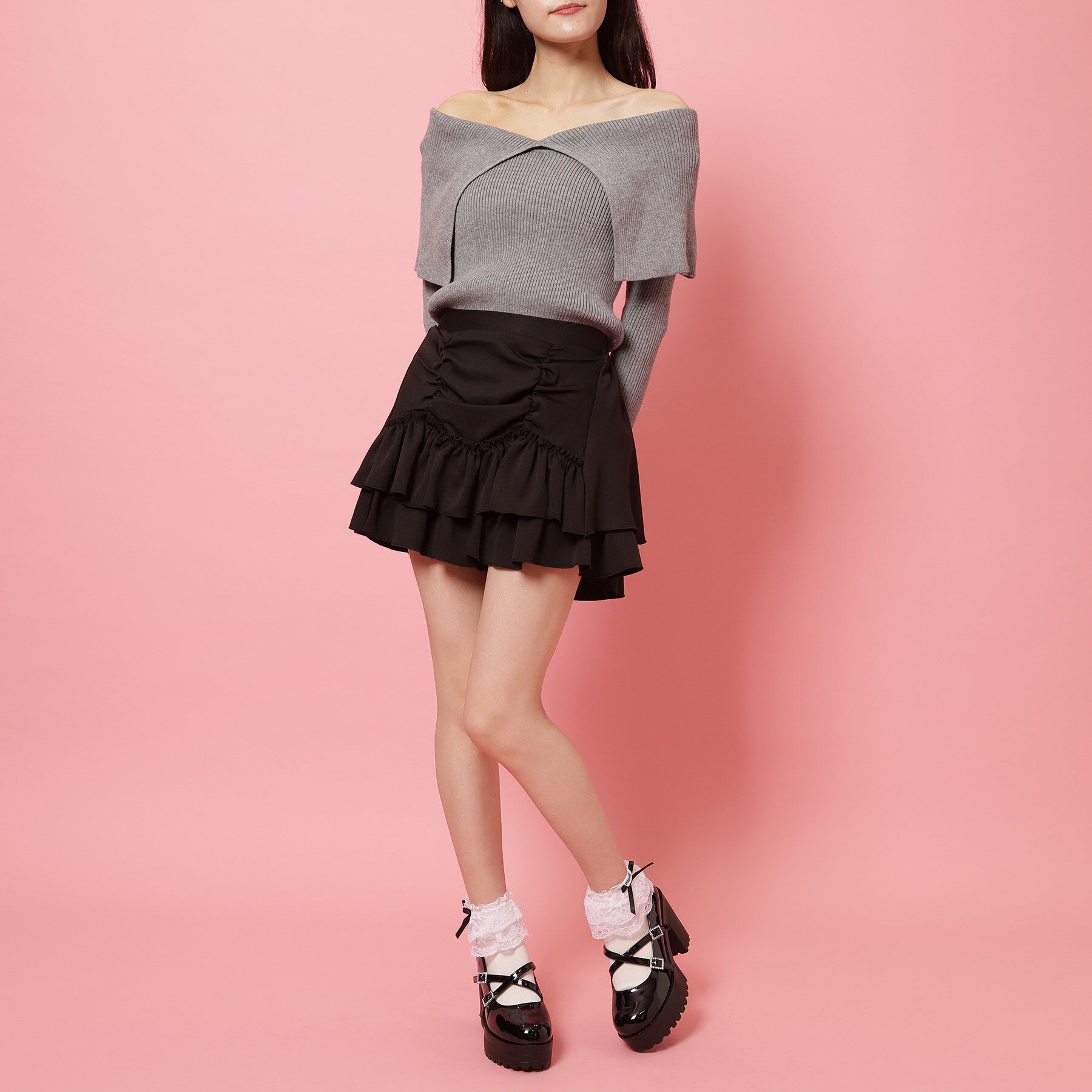 csT&P「厚底キラキラダブルストラップパンプス」|パンプス|