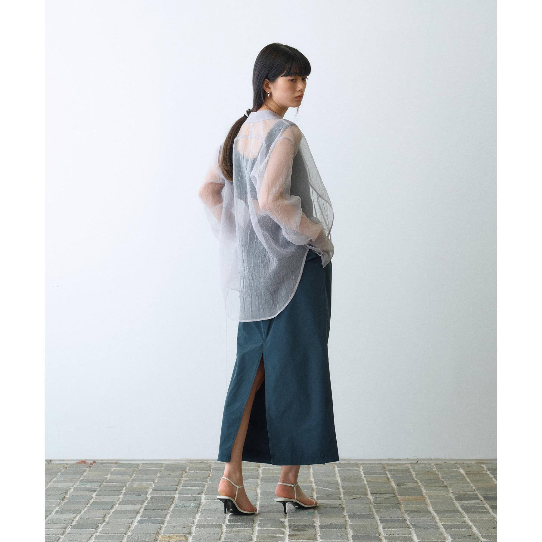 CODE A「sheer washer ribbon blouse」|シャツ・ブラウス|