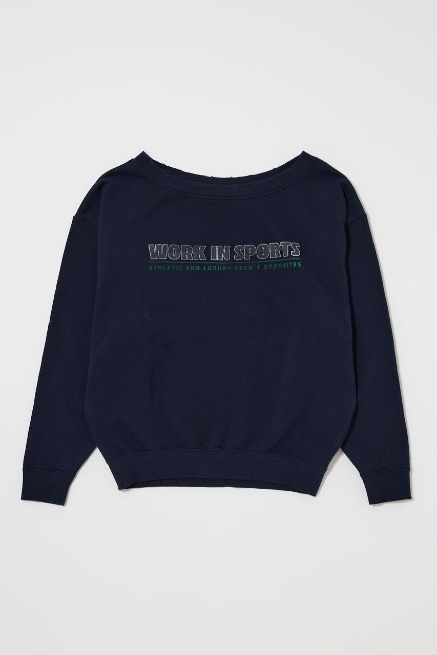 MOUSSY「OFF SHOULDER LOGO SWEAT プルオーバー」|パーカー|