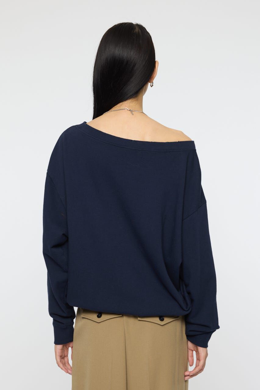 MOUSSY「OFF SHOULDER LOGO SWEAT プルオーバー」|パーカー|