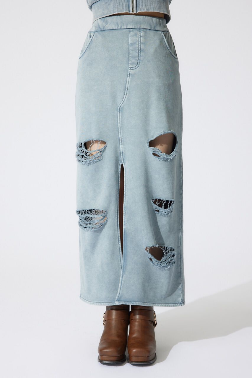 rienda「クラッシュスウェットジャストウエストスカート」|スカート|