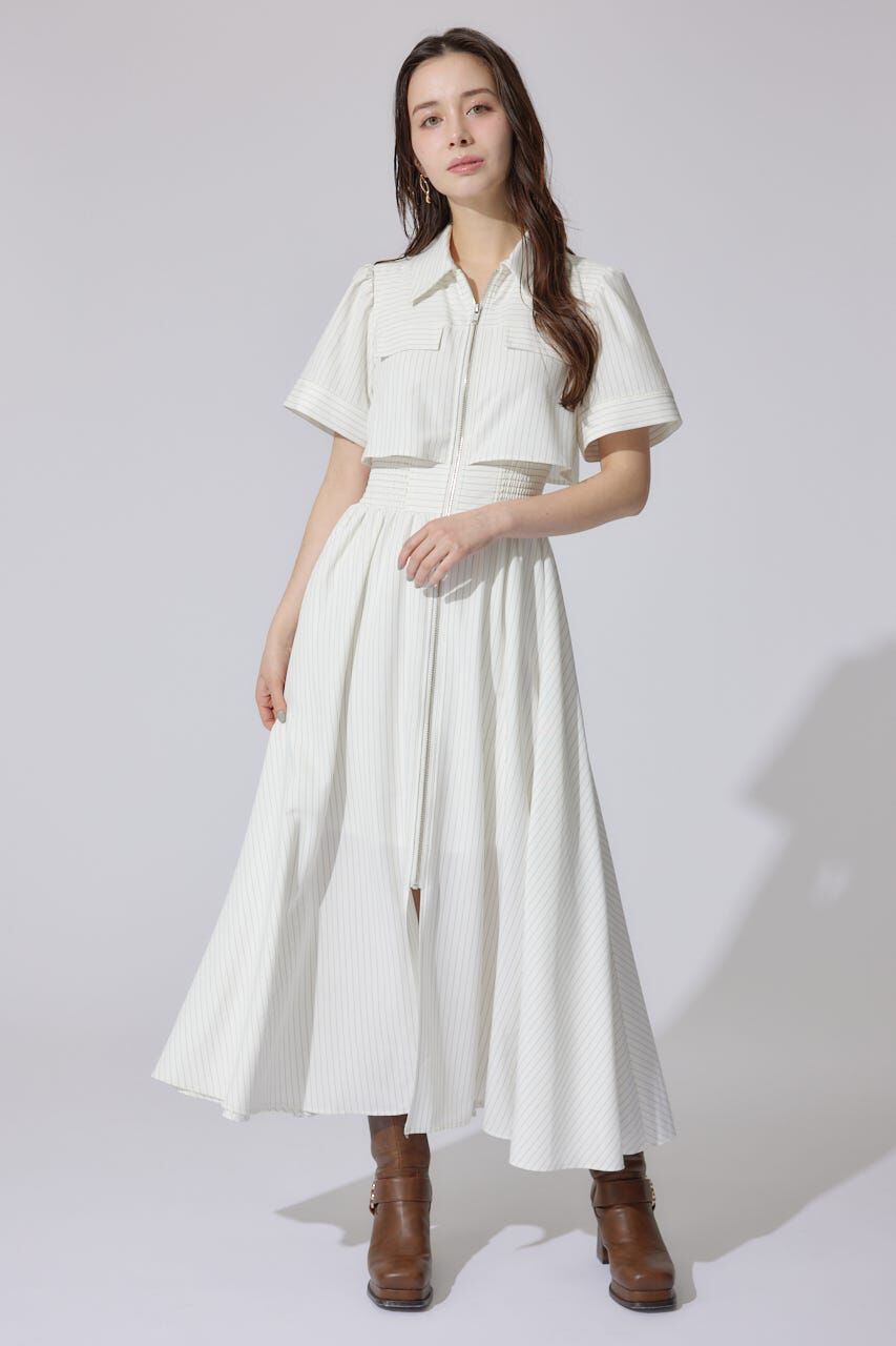 rienda「バストフレアワンピース」|ワンピース|柄WHT5