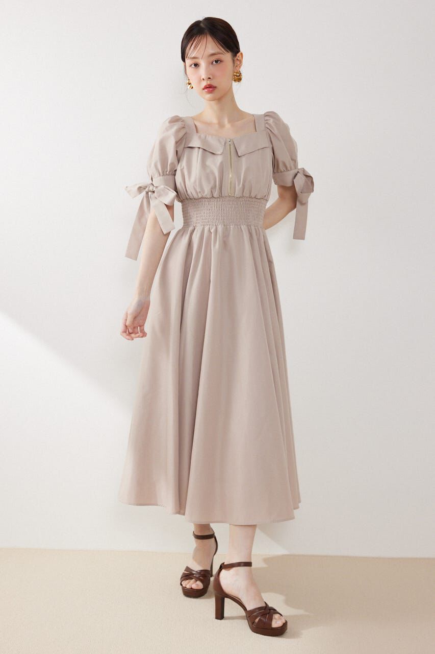 rienda「リボンスリーブフレアワンピース」|ワンピース|