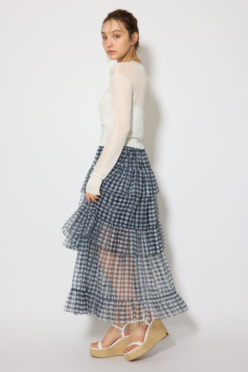 rienda「スカラップクロップドニットカーディガン」|カーディガン|