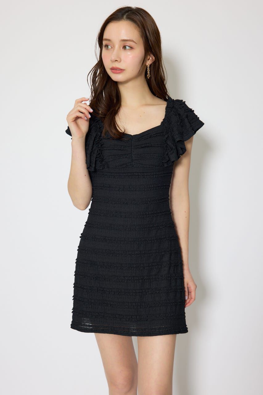 rienda「ショルダーフリルカットミニワンピース」|ワンピース|