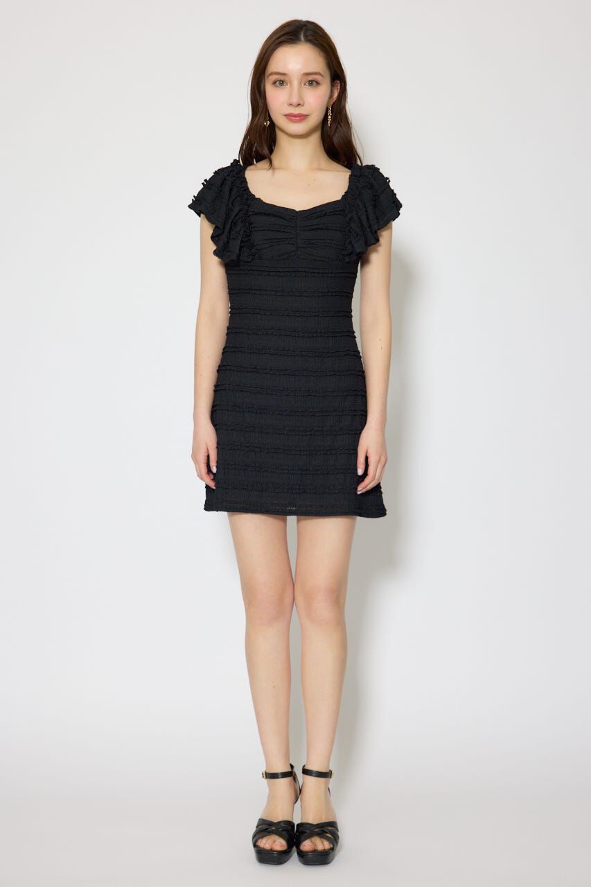 rienda「ショルダーフリルカットミニワンピース」|ワンピース|