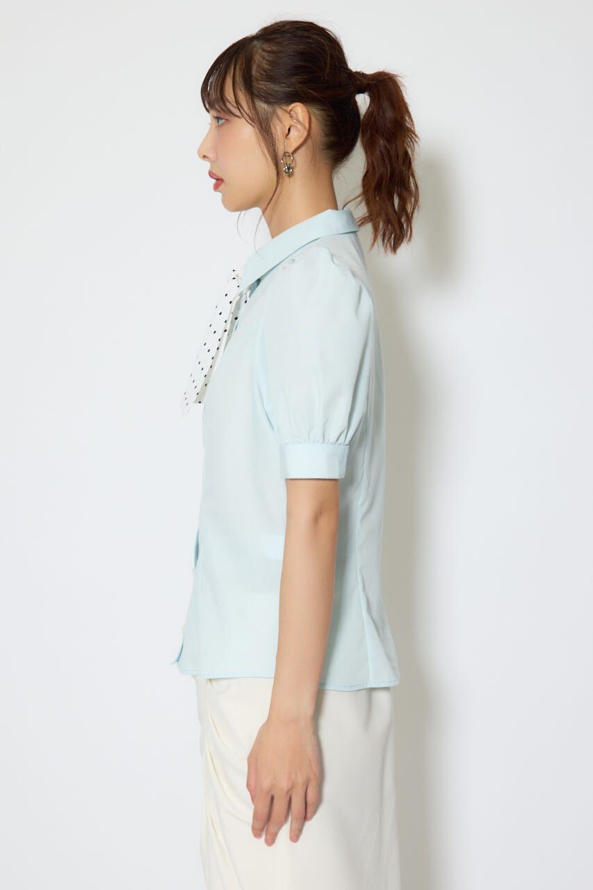 rienda「スカーフ付きハーフスリーブブラウス」|シャツ・ブラウス|