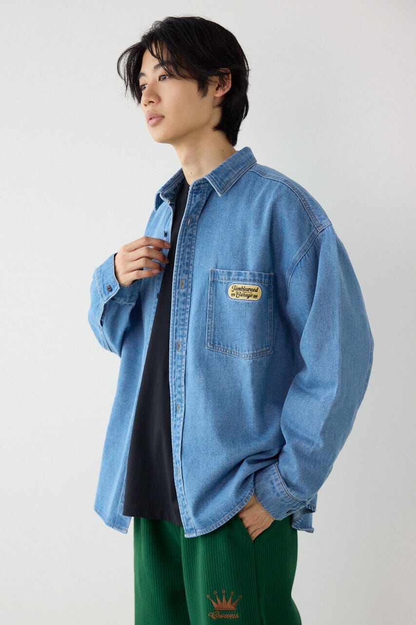 RODEO CROWNS「バラエティーデニムシャツ」|シャツ・ブラウス|L/BLU1