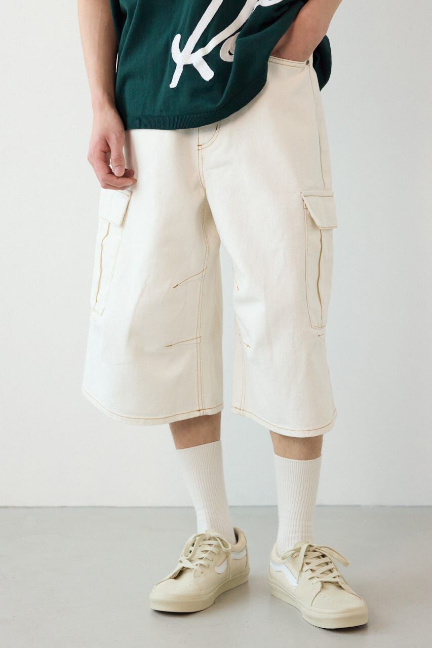 RODEO CROWNS「デニムバミューダカーゴパンツ」|デニム|O/WHT1