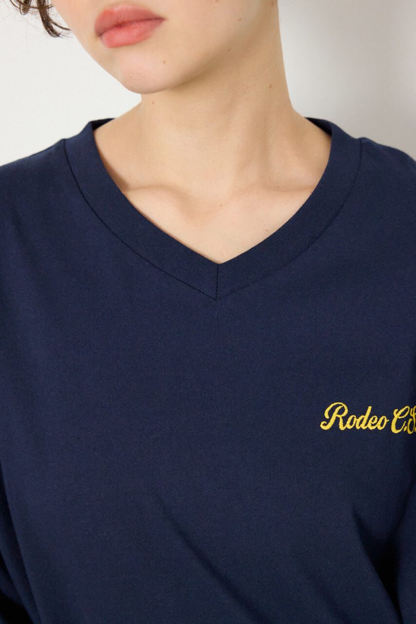 RODEO CROWNS「＜WEB先行アイテム＞ハーフスリーブステッチワンピース」|ワンピース|