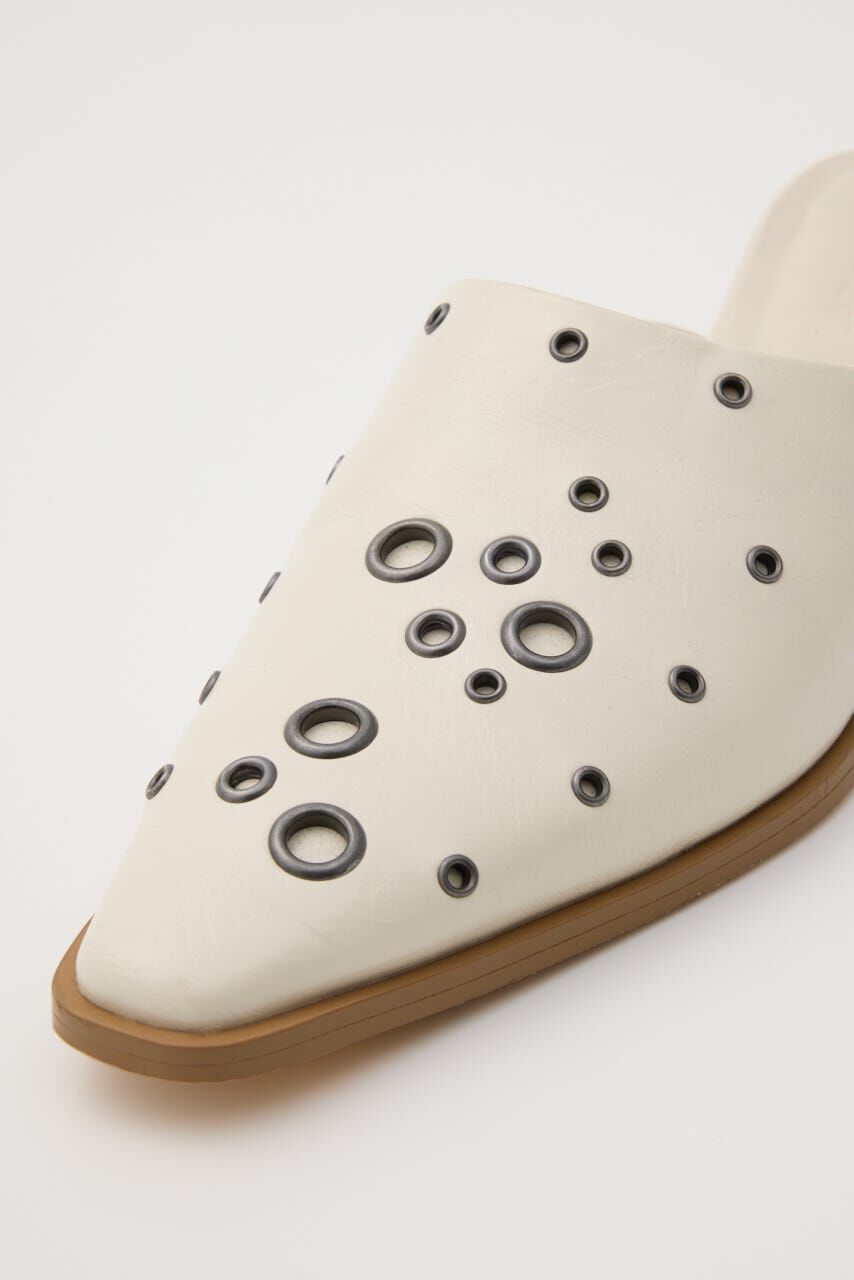 LAGUA GEM「EYELET KITTEN HEEL ミュール」|パンプス|